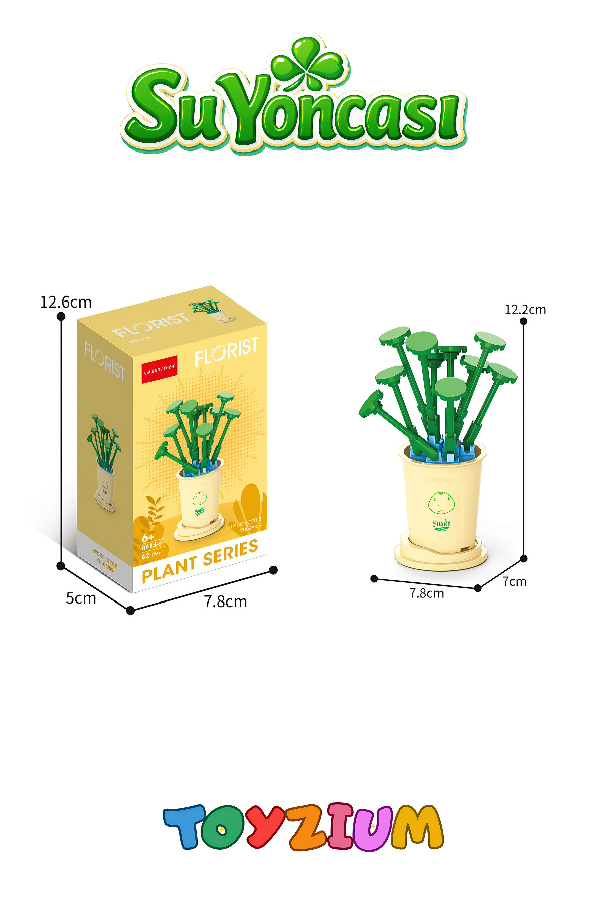 Shem Florist Su Yoncası Yapı Blok Çiçek Seti (62 Parça) - Hydrocotyle Vulgaris Plant Series fotoğrafı 3 (önizleme)