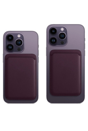 CaseHub iPhone 17-16-15-14-13-12 Telefon Kılıf Arkası Magsafe Deri Cüzdan Kar...