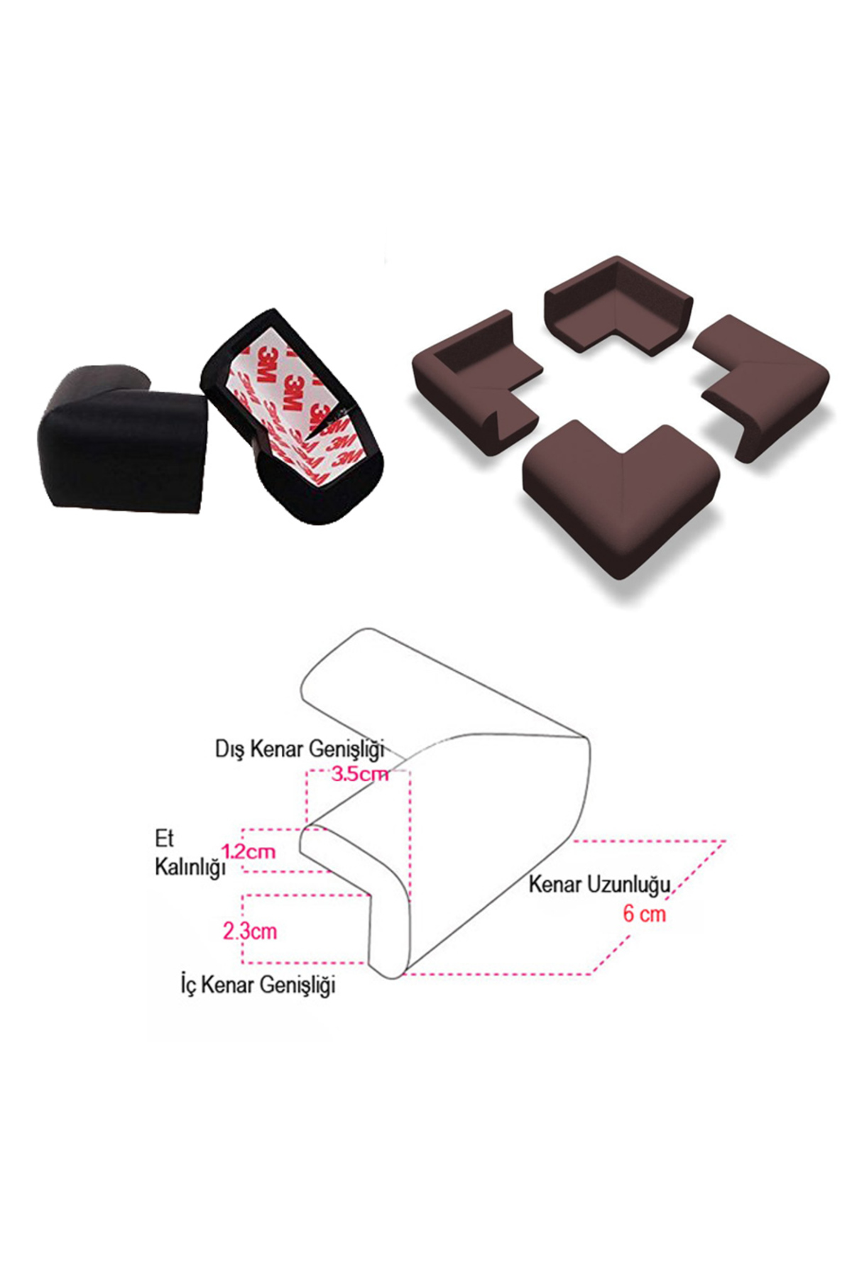 Evokids Ekstra Kalın Kenar Koruyucu Seti 6 Metre + 4 Adet Köşe Koruyucu | Bebek Çocuk Güvenlik Seti fotoğrafı 7 (önizleme)