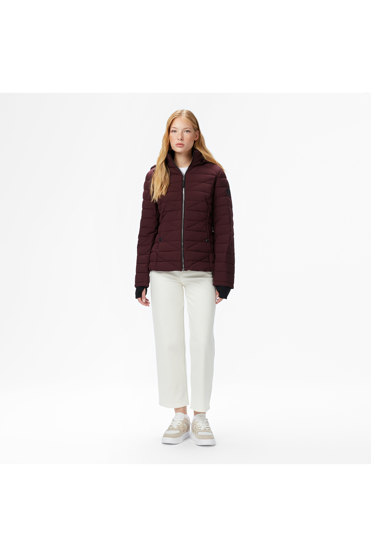 Nautica Kadın Bordo Regular Fit Mont görsel 3