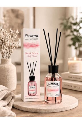 FREYR Bambu Çubuklu Pudra Oda Kokusu 100 ml — Kalıcı Ortam Kokusu,Reed Diffuser