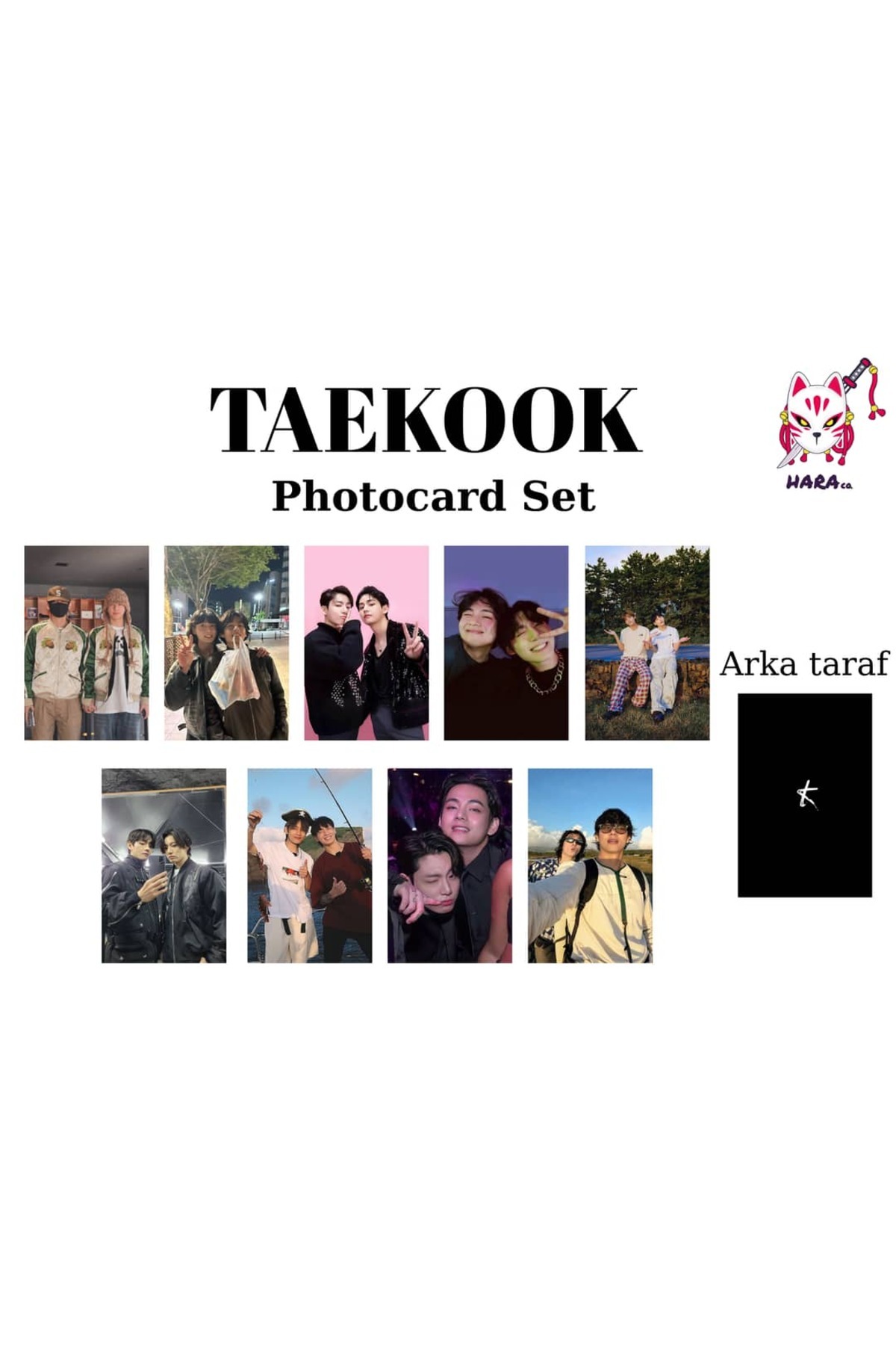 Hara Company BTS Taehyung Jungkook ( Taekook ) Photocard SETİ ( 9