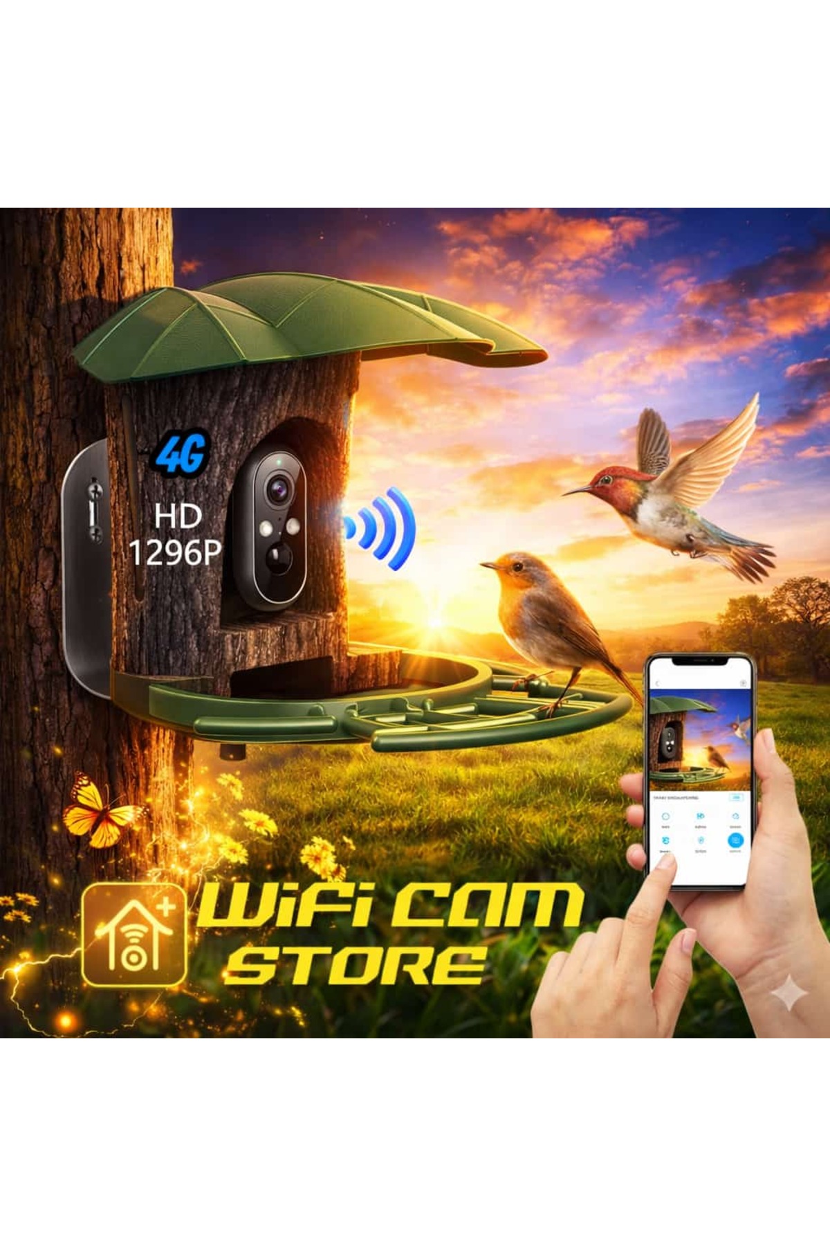 WIFICAM PLUS 4G Kuş Yemleme İzleme Ve Kayıt Kamerası Solar Panelli Ve Sim Kart İle Her Yerden İzleme - Fiyatı, Yorumları