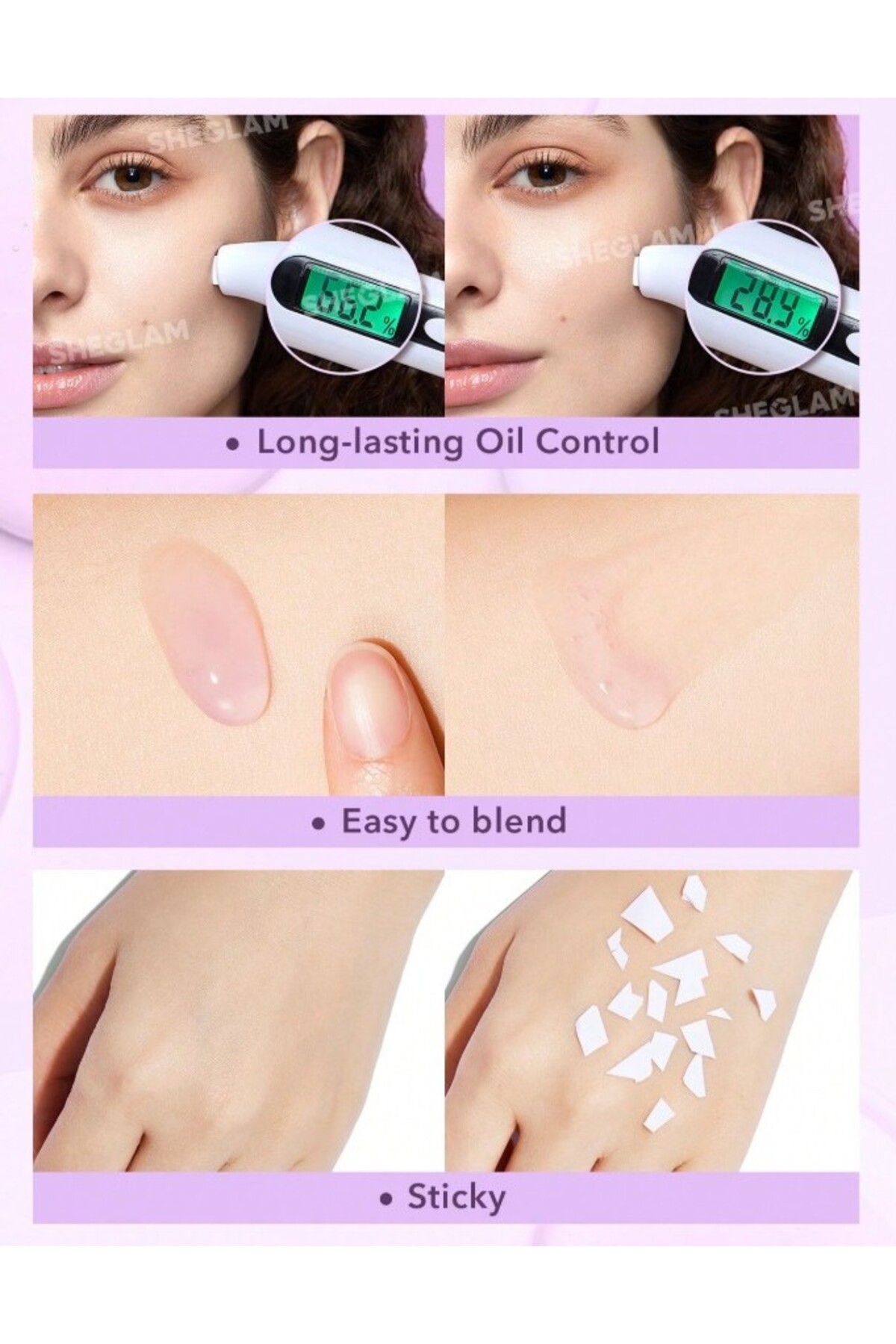 پرایمر تثبیت کننده آرایش با خاصیت سفت کنندگی و مرطوب کنندگی خوب - فاقد روغن بلوبری و سیلیکون — بنفش sb2408167699093548 — تصویر 4 از 8