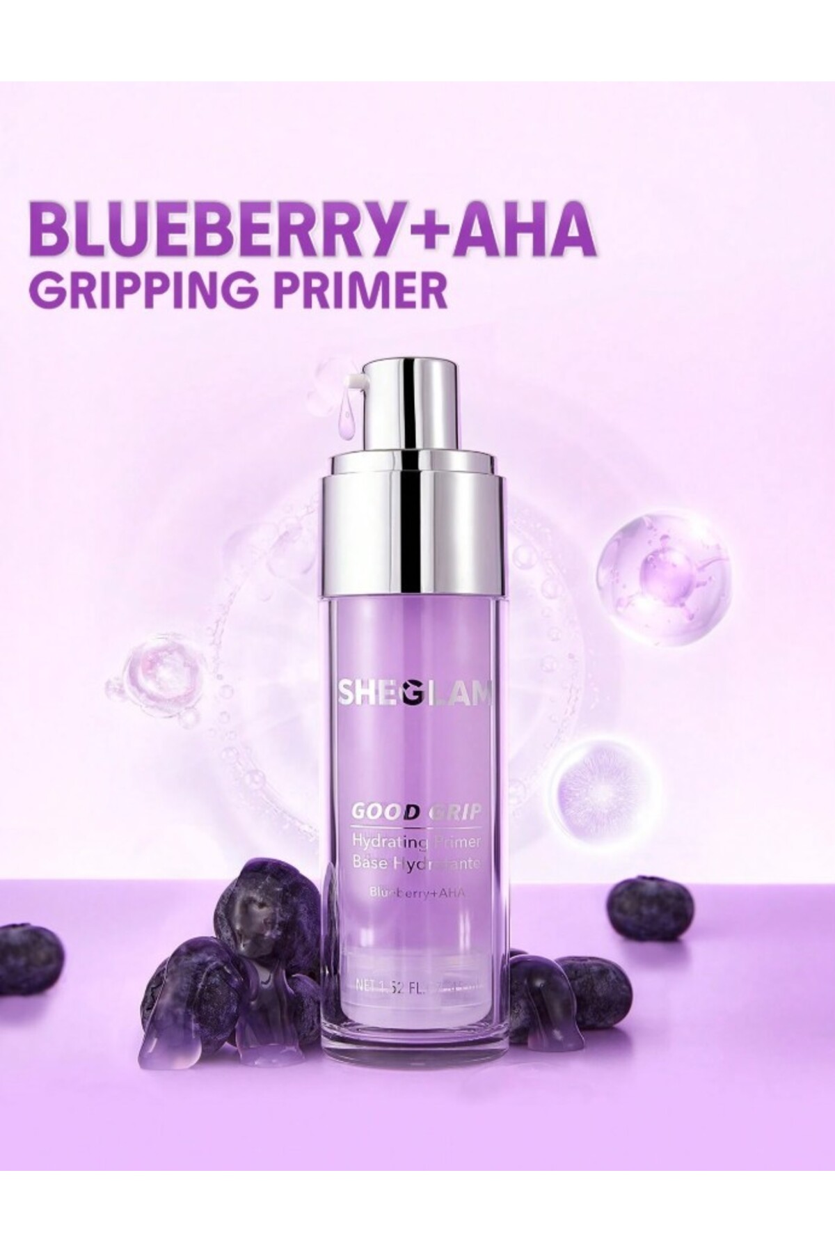 Good Sıkı Tutucu Nemlendirici Makyaj Bazı-Blueberry Yağ ve Silikon İçermeyen Sabitleyici Primer — بنفش sb2408167699093548