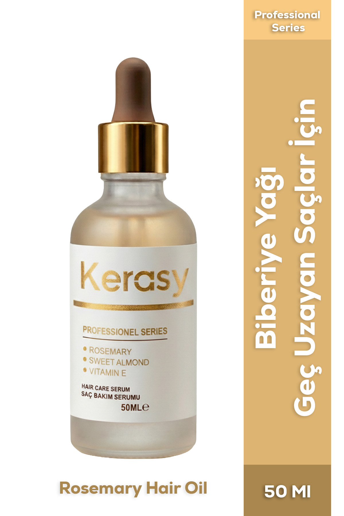 Biberiye Yağı & E Vitamini & Tatlı Badem Yağı Hızlı Uzama Destekli Saç Bakım Serumu 50 ml — KRS-SE9