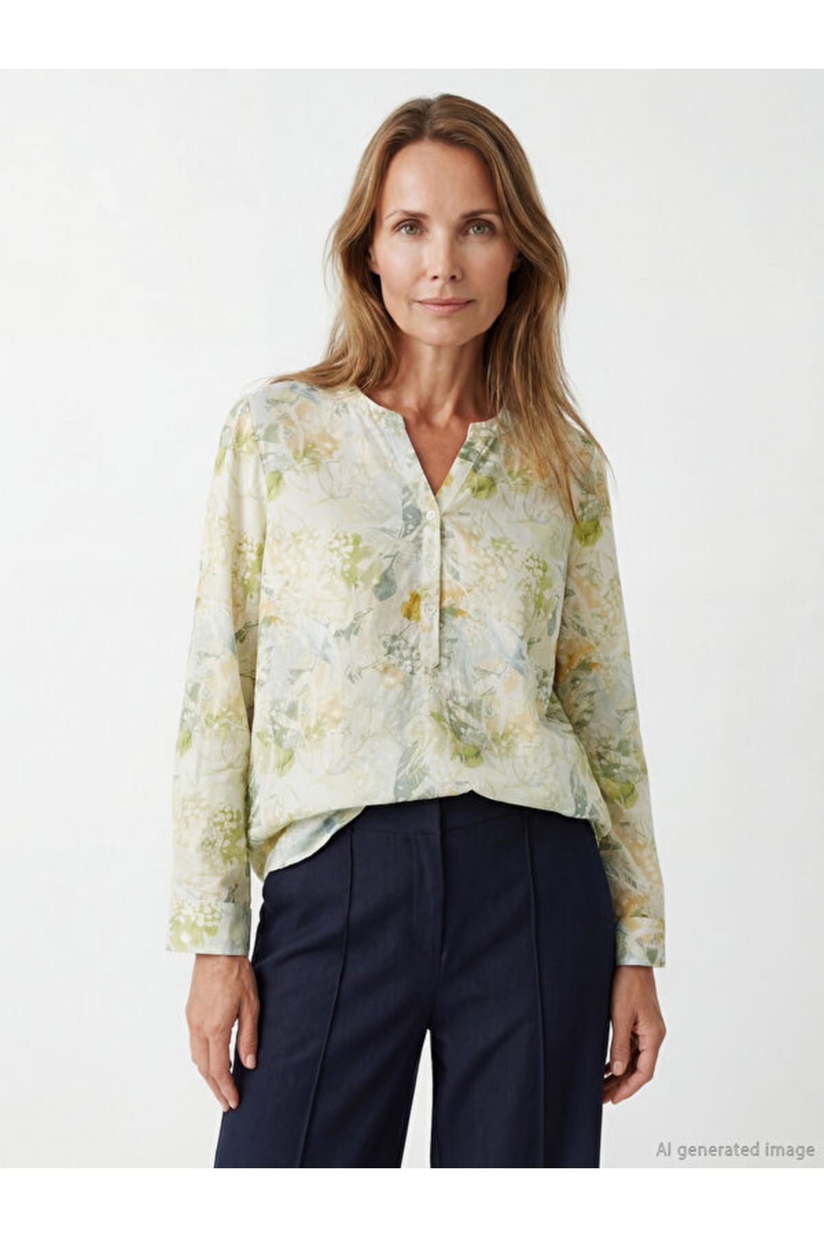 LC Waikiki Floral Blouse with Peep Collar