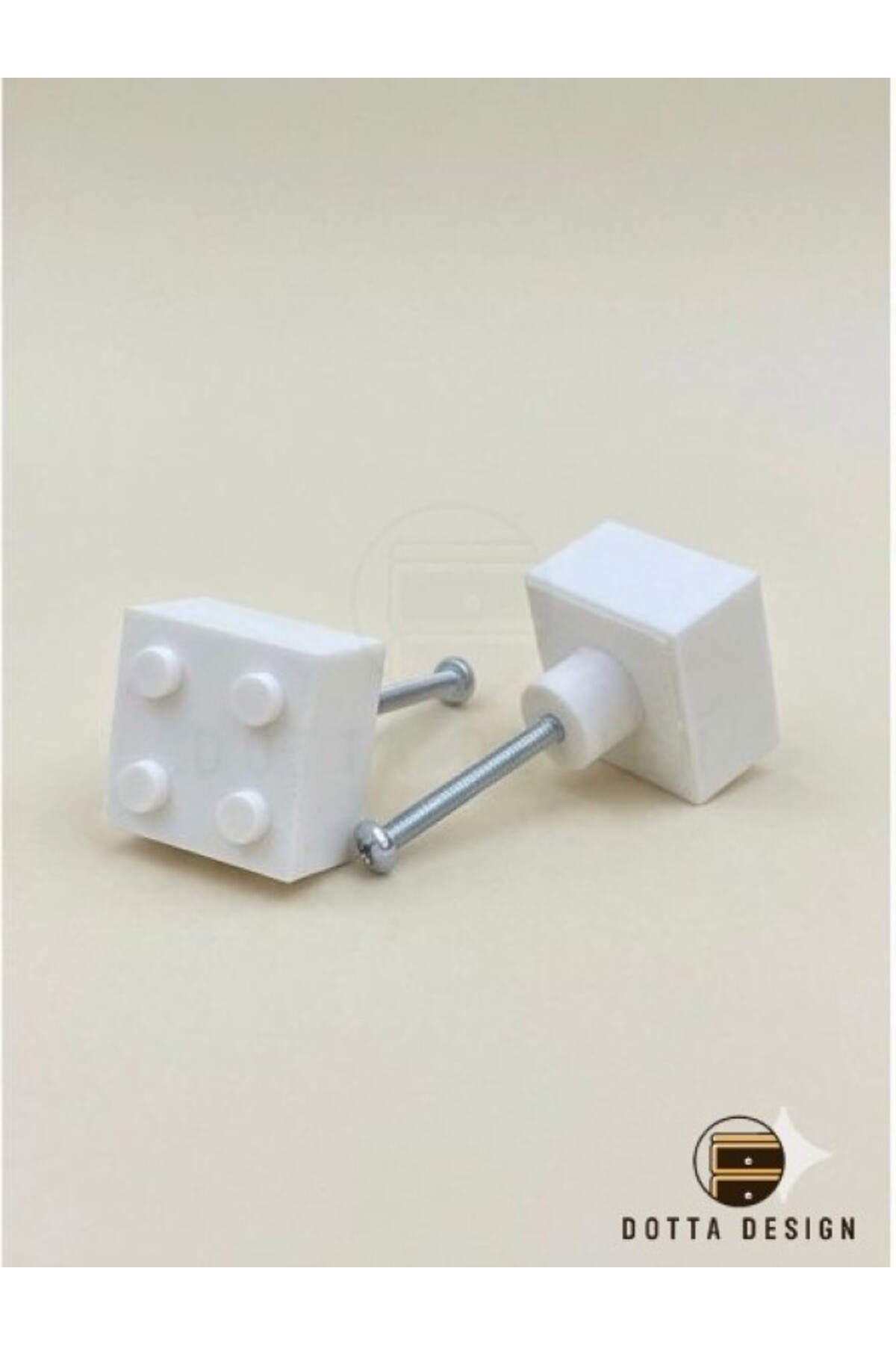Dotta Design Çocuk Odası Kulpları - Blok Tasarımlı Kulp - Beyaz (Tekli-3x3 cm) fotoğrafı 3 (önizleme)