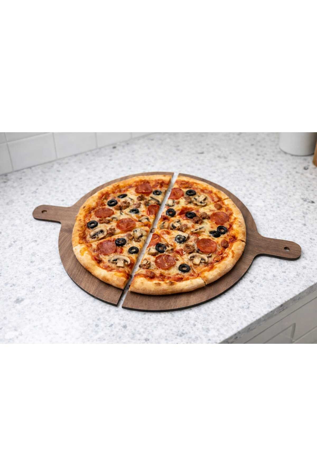 Bigibigi Ahşap Lahmacun ve Pizza Küreği 2 Parçalı 3 mm MDF Ev Tipi