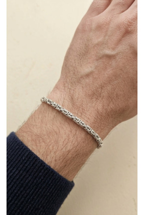 AG LUNERA 925 Ayar İthal Gümüş Byzantine (Kral) Erkek Bileklik