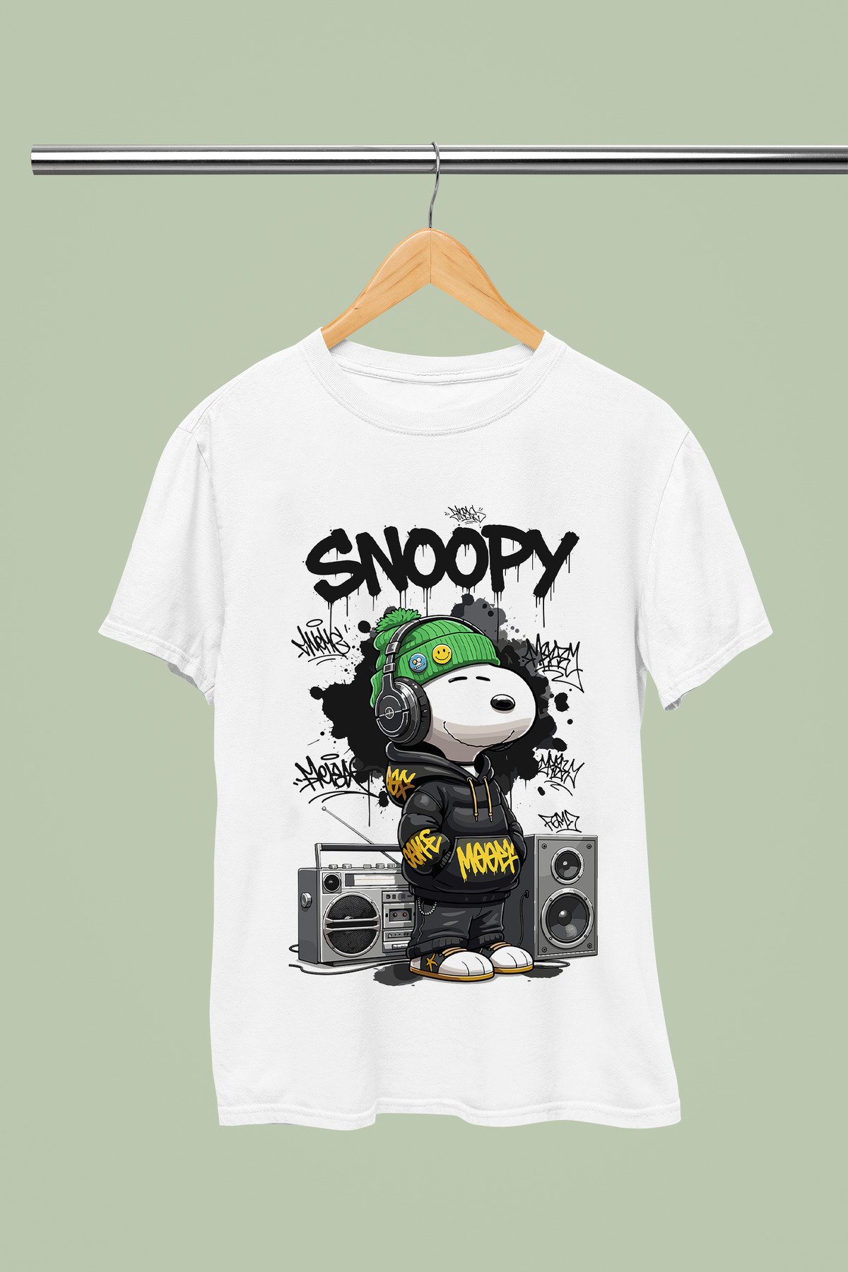 SNOOPY PRINTED 100% COTTON REGULAR MOLD CHILDREN AND YOUNG TSHIRT
