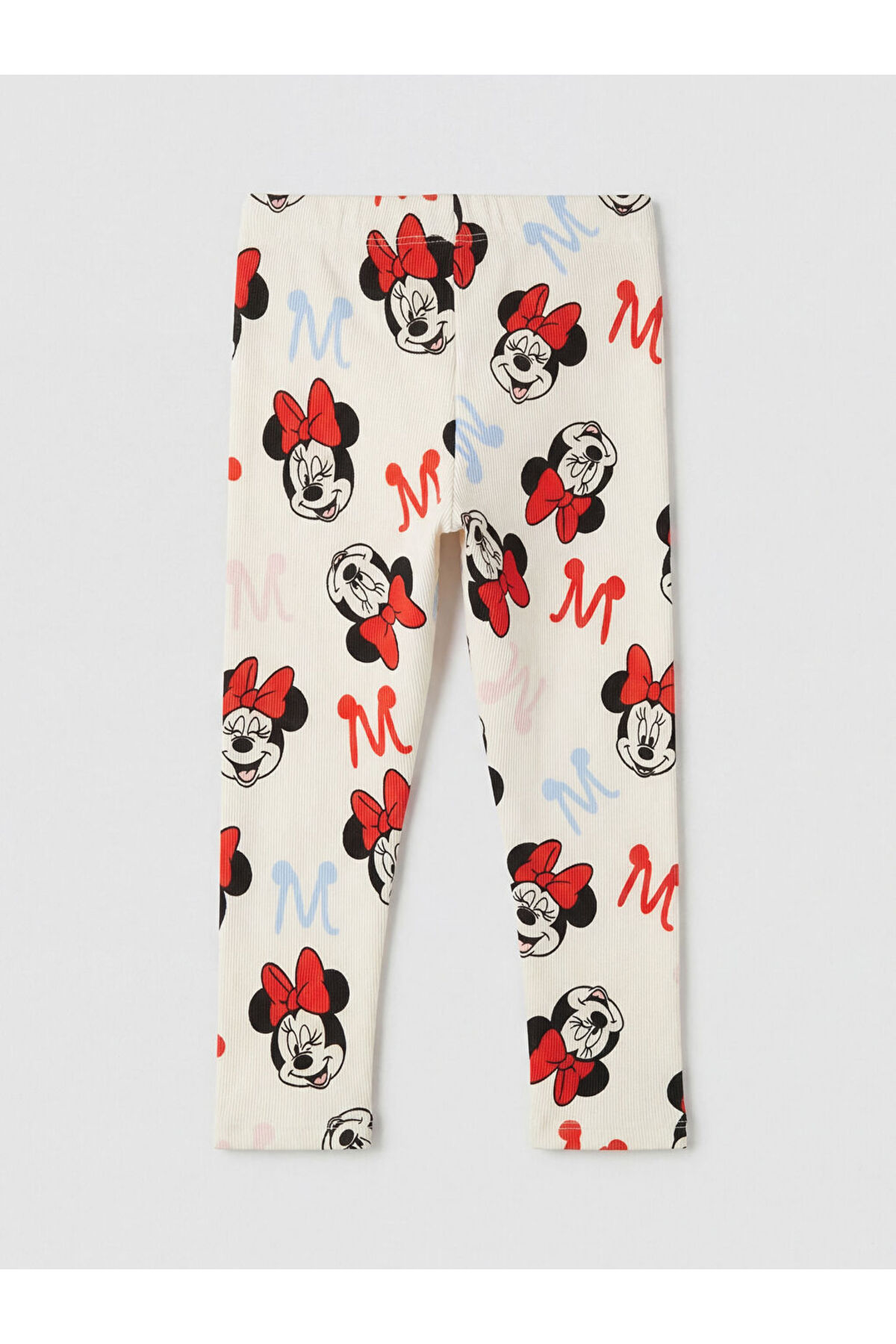 LC Waikiki Ekru Kız Çocuk Minnie Mouse Baskılı Fitilli Tayt fotoğrafı 2 (önizleme)