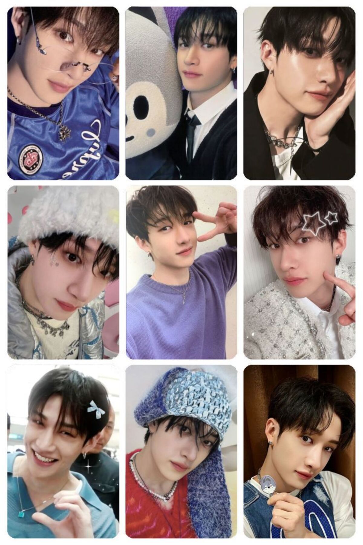 sevimliflower bang chan stray kids 1 ADET FOTOKART PVC KAPLI 9*6