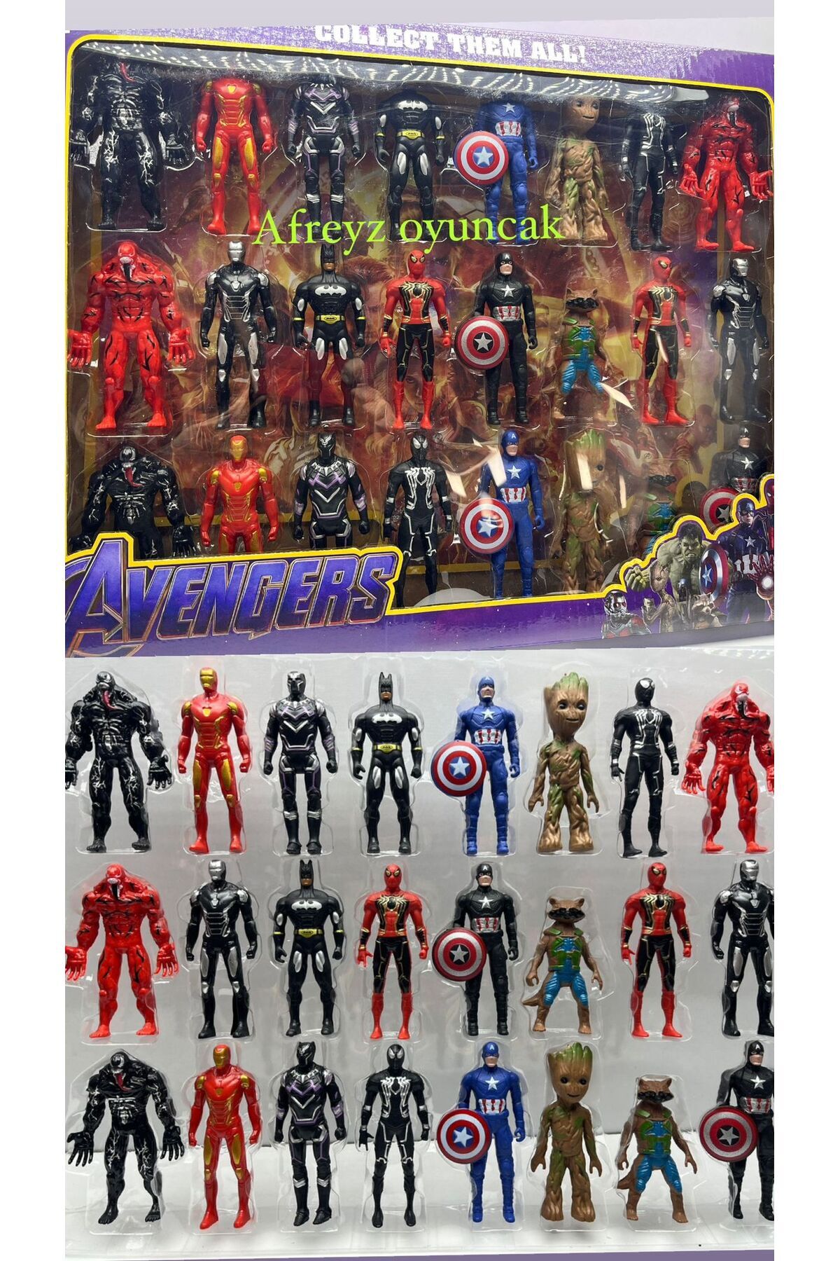 afreyz oyuncak Avengers 24'Lü Yeni Set Ful Set İronman Batman