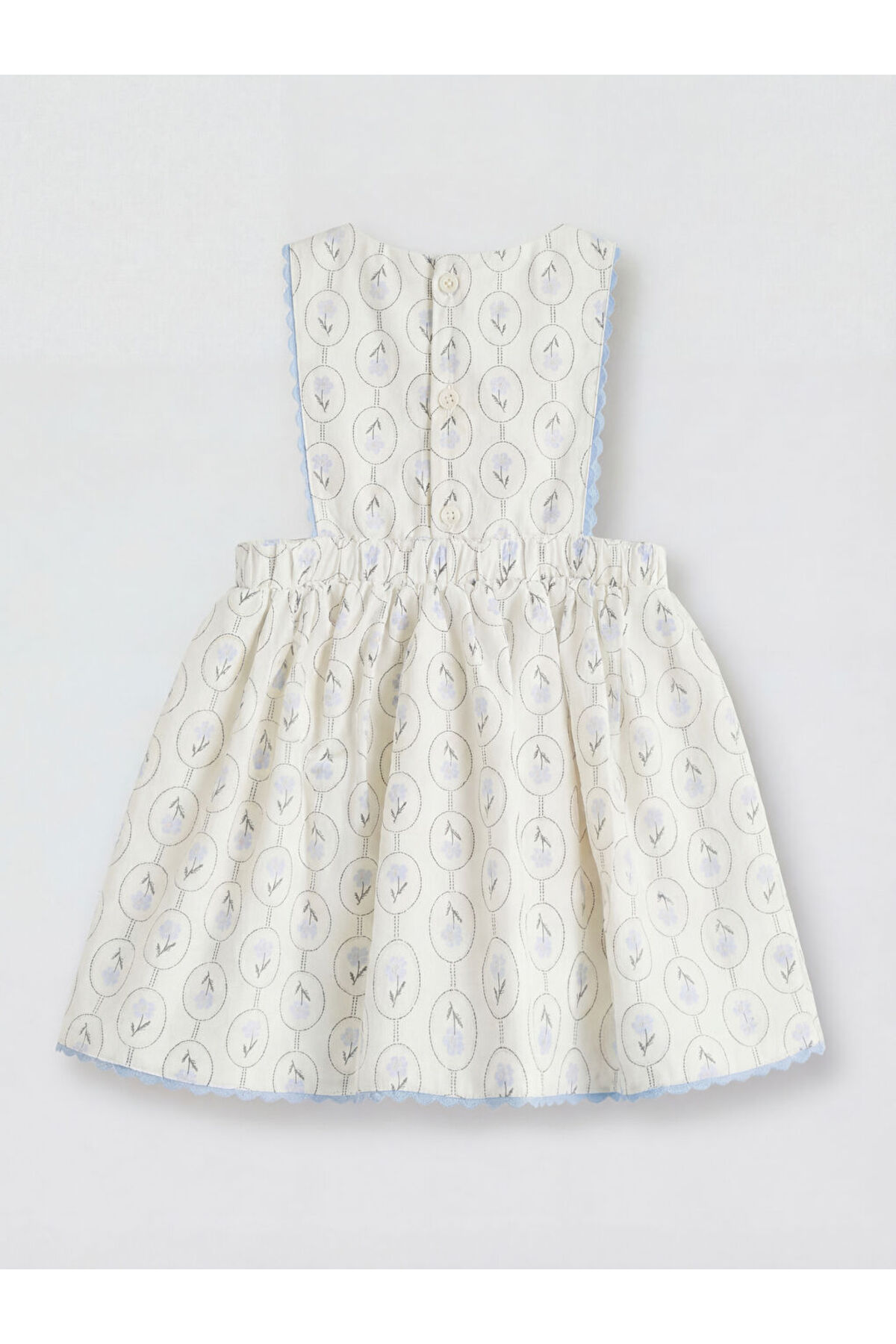 LC Waikiki Ekru Desenli Kız Bebek Poplin Elbise fotoğrafı 3 (önizleme)