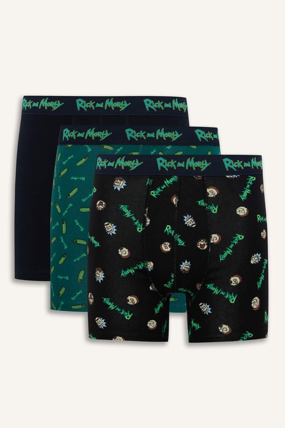 DeFacto Rıck and Morty Regular Fit 3'lü Boxer G8354AX26SP