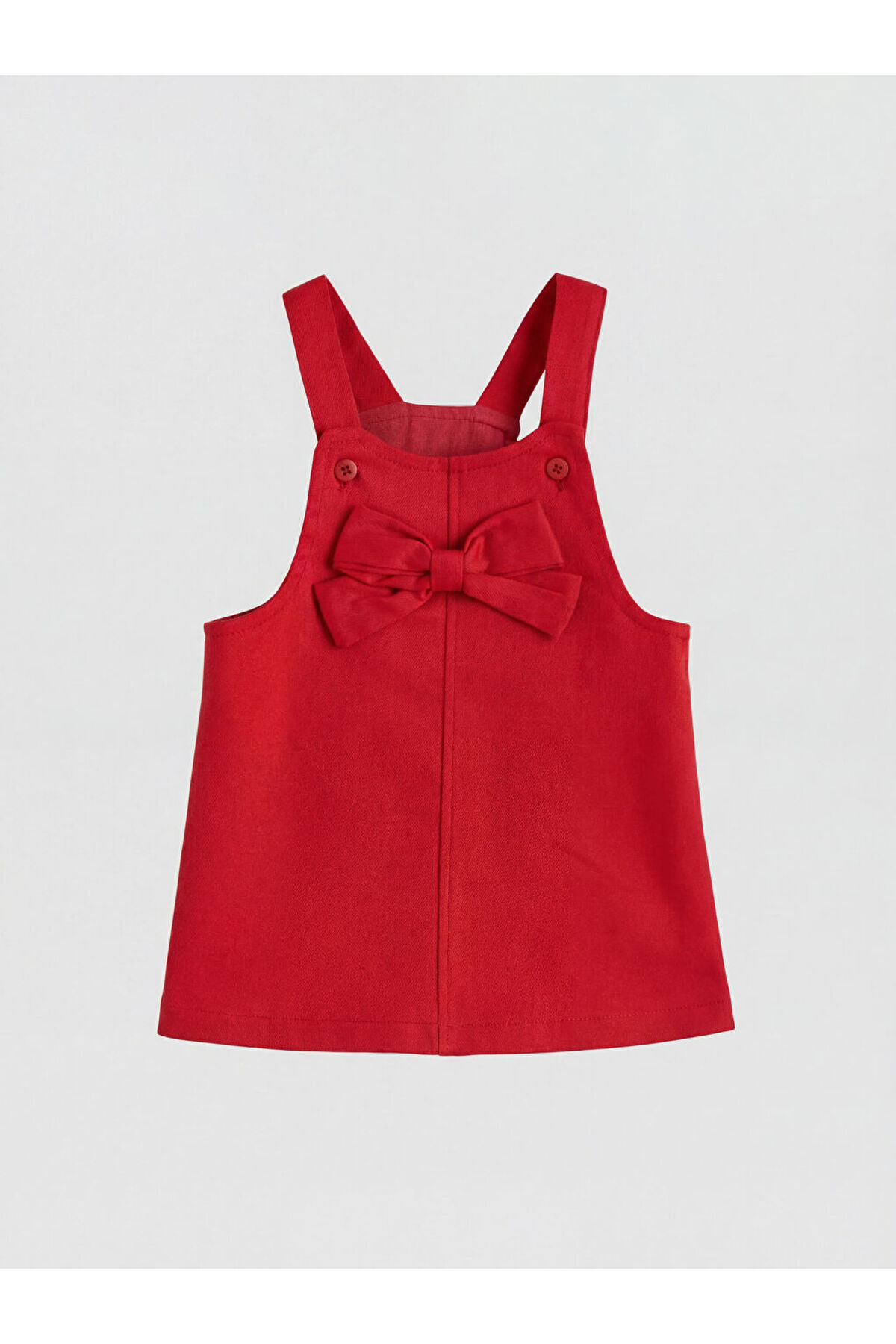 LC Waikiki Kırmızı Fiyonklu Kız Bebek Gabardin Elbise fotoğrafı 2 (önizleme)