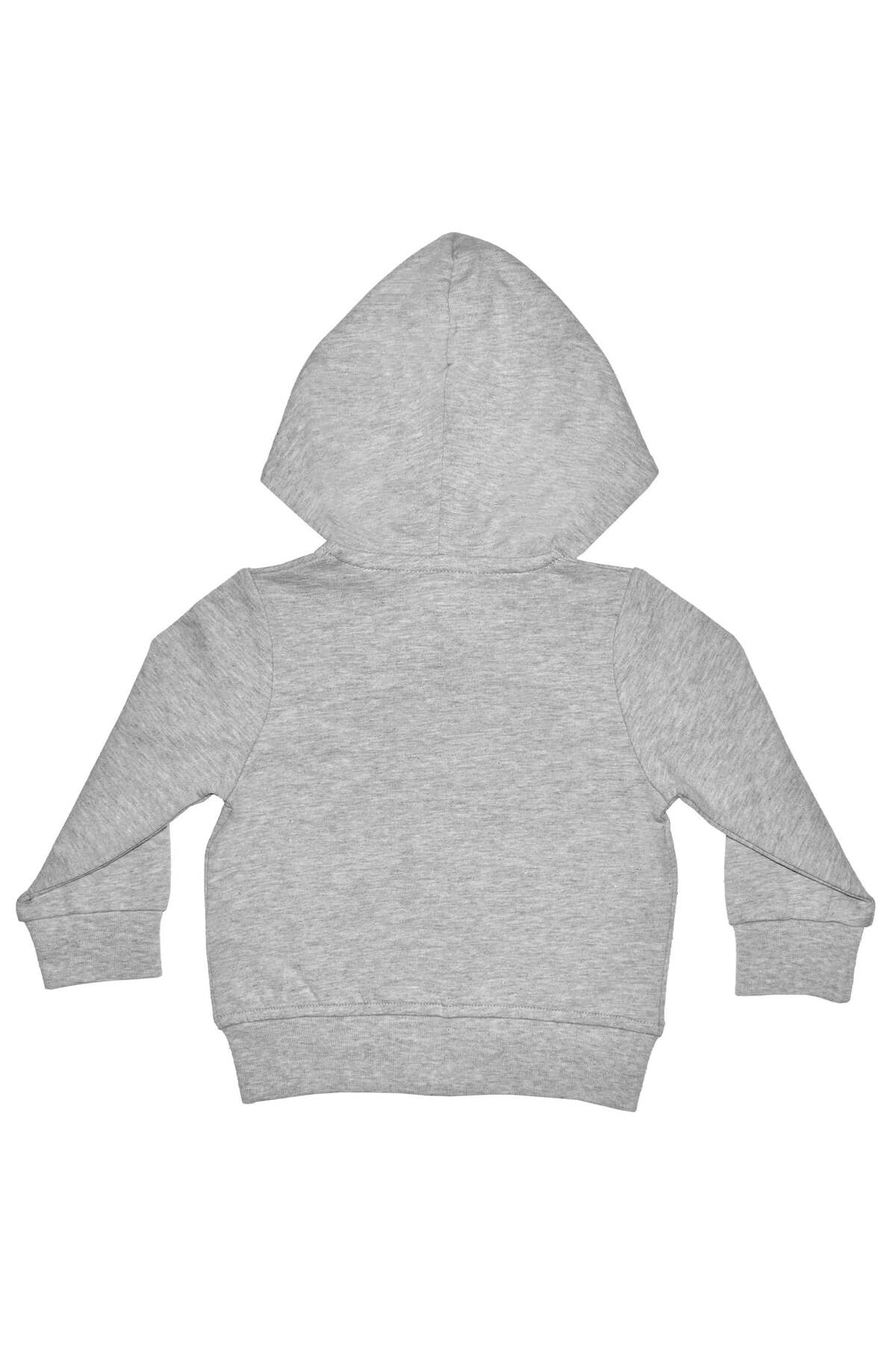 OrganicKid Basic Bebek Gri Kapüşonlu Sweatshirt fotoğrafı 3 (önizleme)