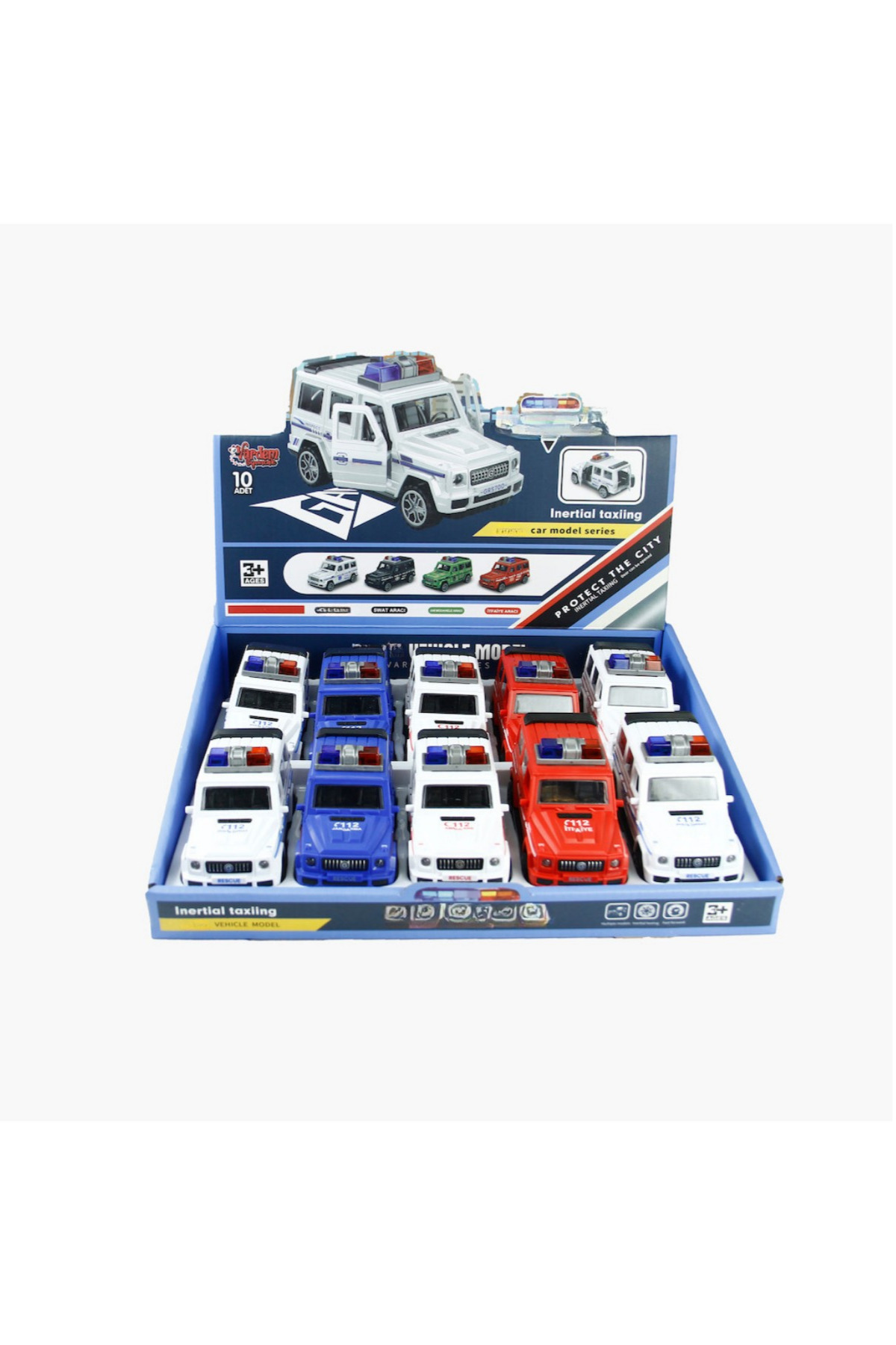 craftivio 4x4 Acil Müdahale Araçları - Çek Bırak Oyuncak Araba - Polis Jandarma İtfaiye Ambulans fotoğrafı 6 (önizleme)