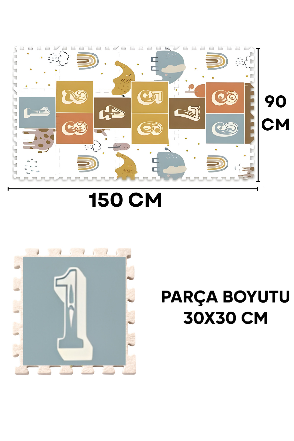 BEYLİNİ 15 Parça Puzzle Oyun Halısı Yapboz Oyun Karosu Eva Sünger Seksek Eğlence Aktivite Matı 90x150 CM fotoğrafı 5 (önizleme)