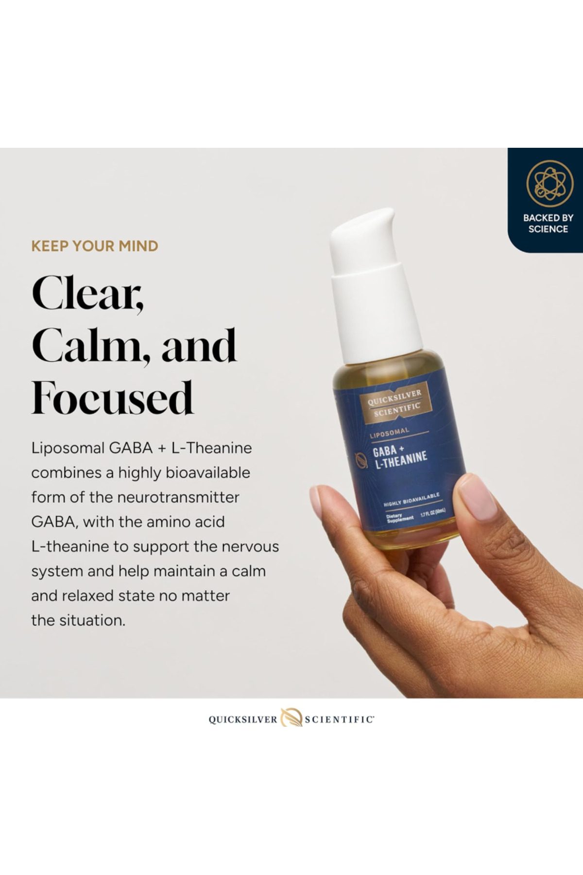 Quicksilver Scientific Liposomal GABA + L Theanine - Calm, Stress