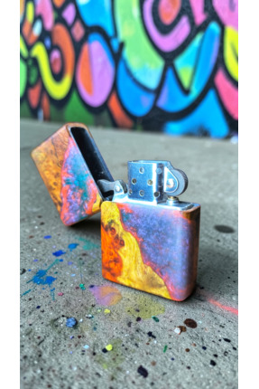 precious Ambonya Ağacı & Epoksi Özel Tasarım Benzinli Çakmak