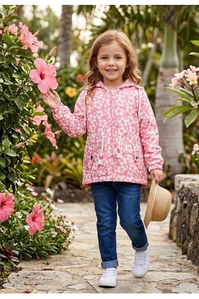 mayakids ÇİÇEKLİ TAVŞAN KULAKLI ÇANTALI KIZ ÇOCUK RÜZGARLIK