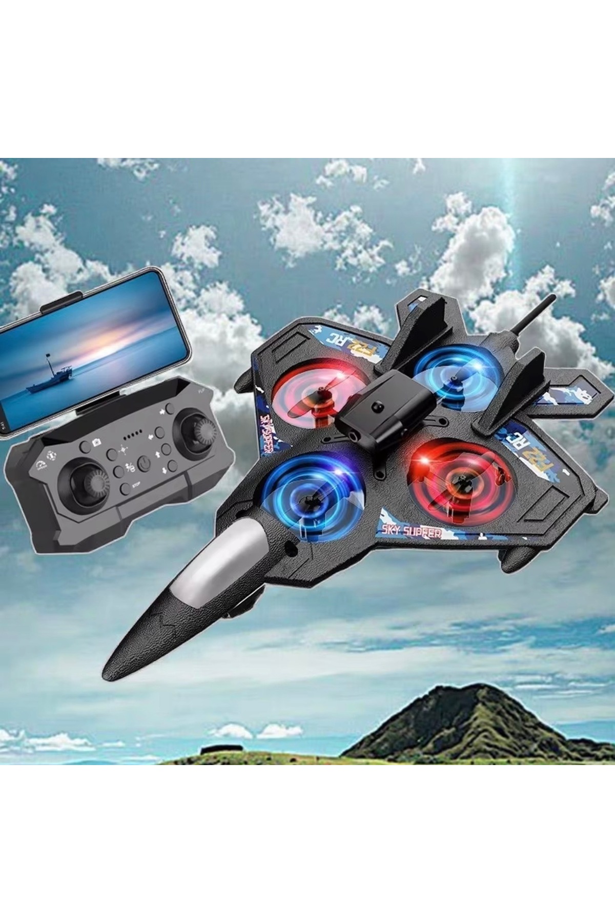 DİĞER1111 ZAVA 2 kameralı hd görüntü 4 motorlu güçlü yapı 360akrobasi*led ışıklı kumandalı oyuncak fotoğrafı 2 (önizleme)