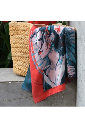 Mibi Design Noa Kadın Desenli Saten Bandana