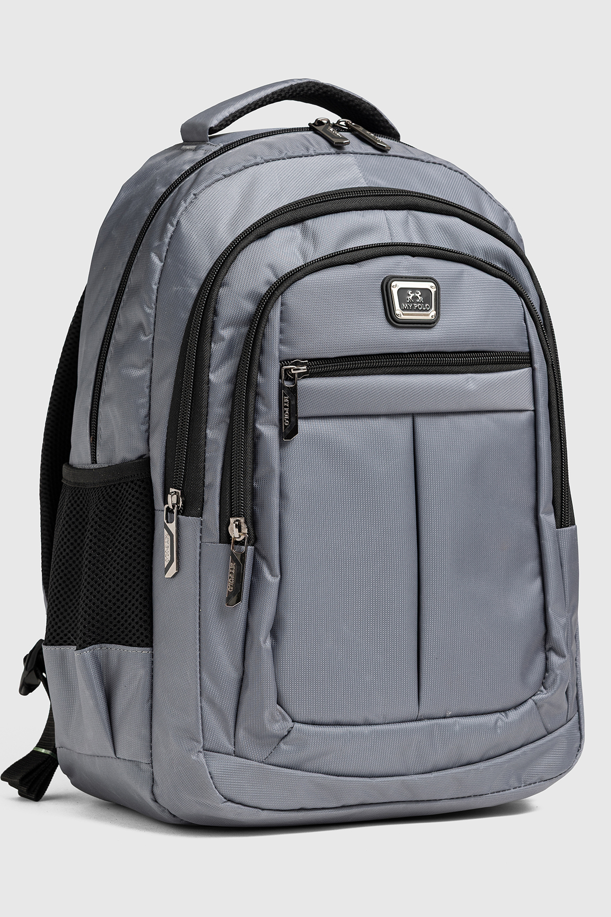 Mypolo Prime, Günlük Sırt Çantası - 14 İnç Laptop Bölmeli Su Geçirmez Fonksiyonel Okul Çantası, Gri
