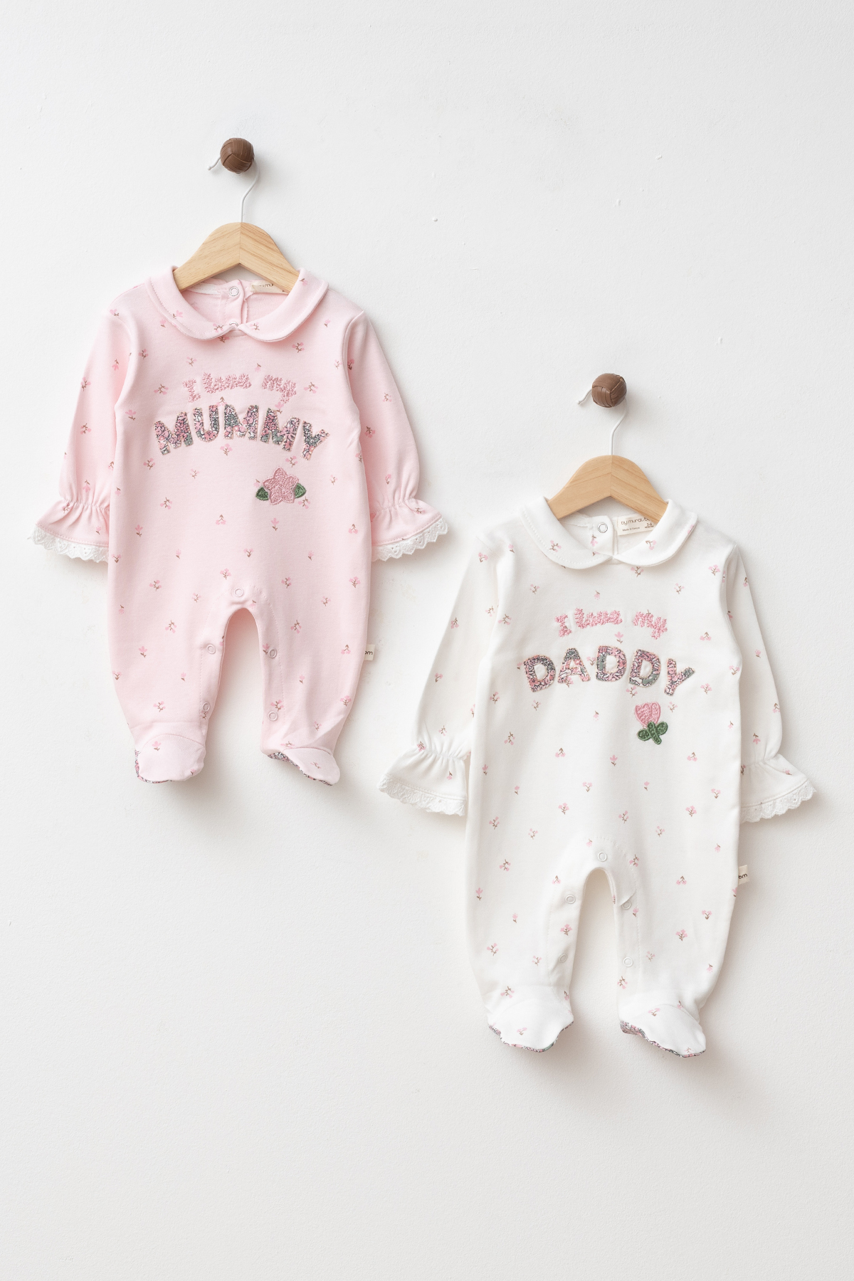 yukobaby bebeğiniz için en doğalı Baby Girl MUMMY&DADDY Embroidered 2-Piece N...