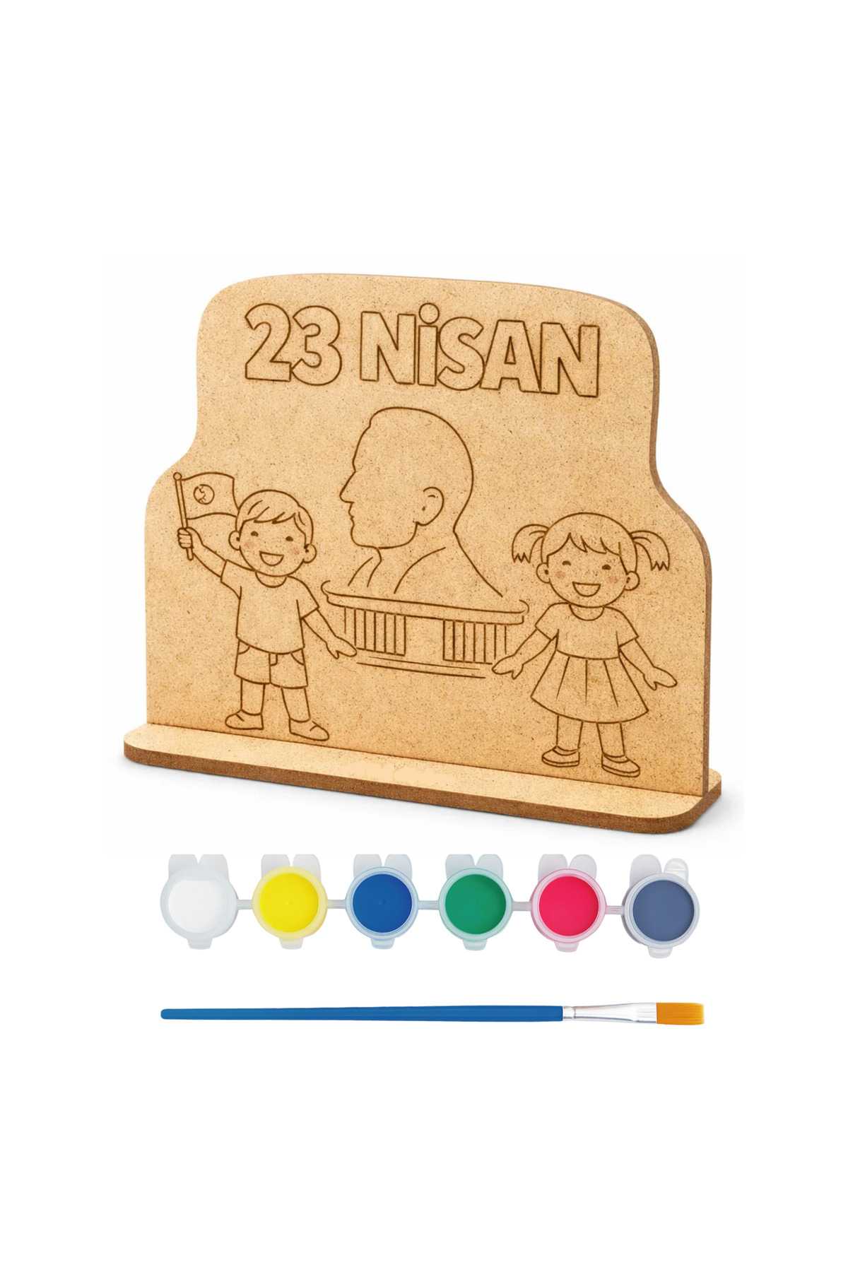 April 23 National Sovereignty and Children's Day Wood Painting Set – Children's Activity Kit