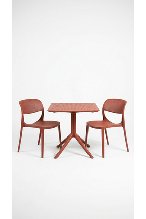 Çavdar Group Barby 2 Kişilik Bistro Set 70x70 Sorty Masa 2 Adet Barby Kolsuz ...