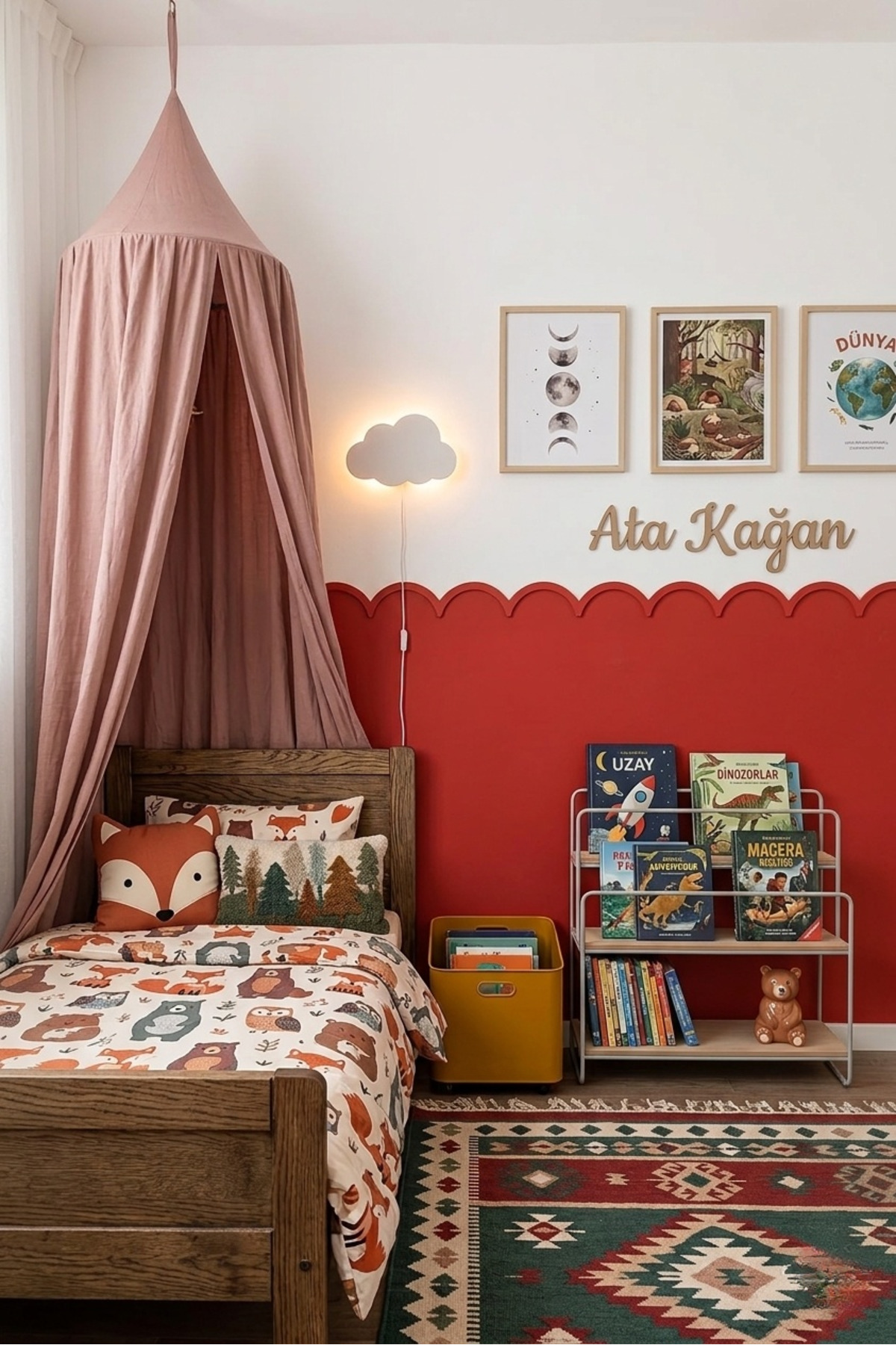 Boyanabilir Dekoratif Ham Ahşap Duvar Çıtası, Bebek & Çocuk Odası İçin Dalga Desenli Duvar Dekoru