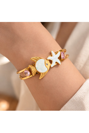 FUKATAKI YENİ SEZON Deniz Temalı Çelik Bilezik- Balık&Deniz Yıldızı Figürlü, ...