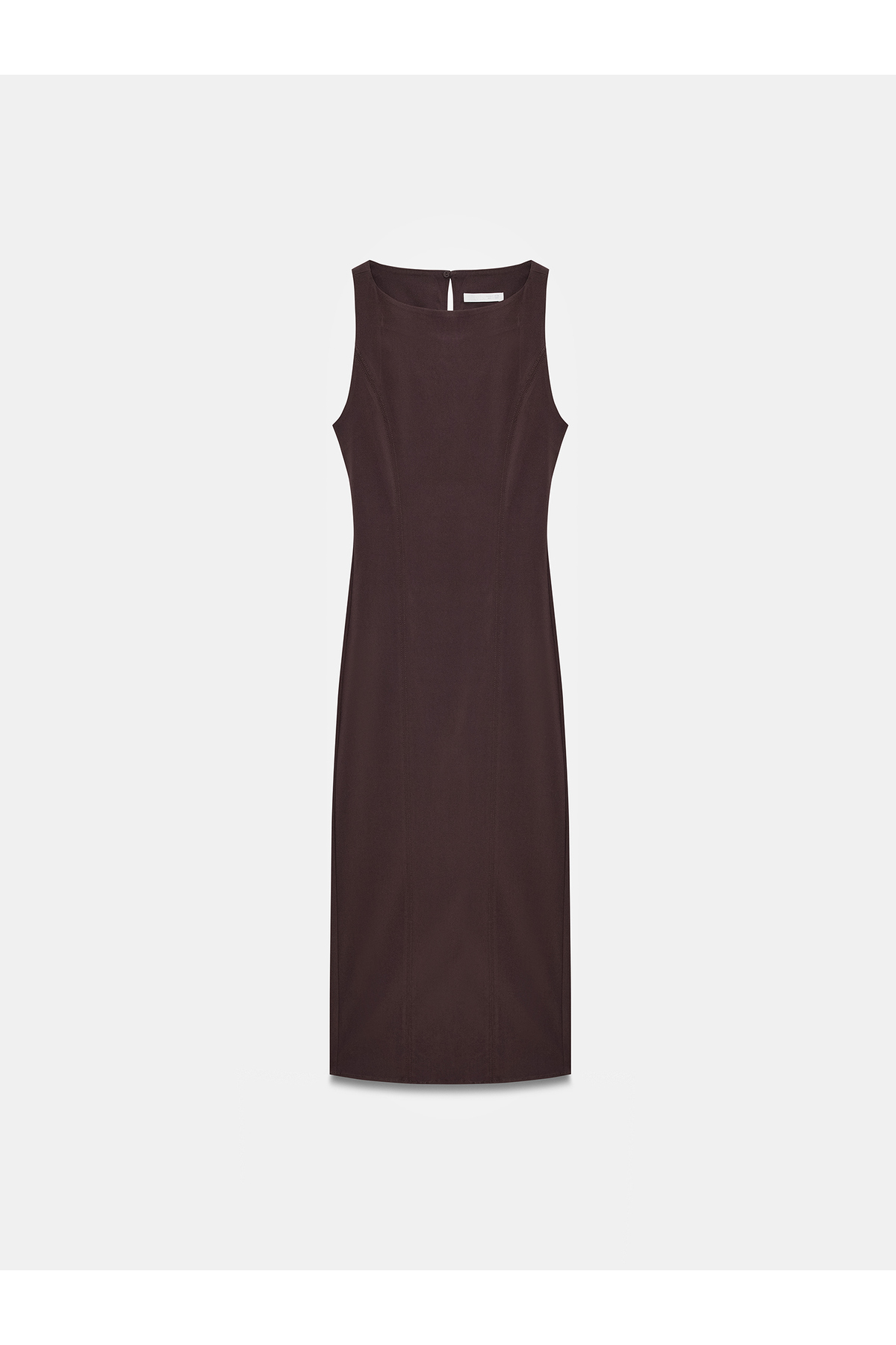 Dilvin  91099 Extra Slim Fit Midi Elbise-Koyu Kahve - Görsel 5