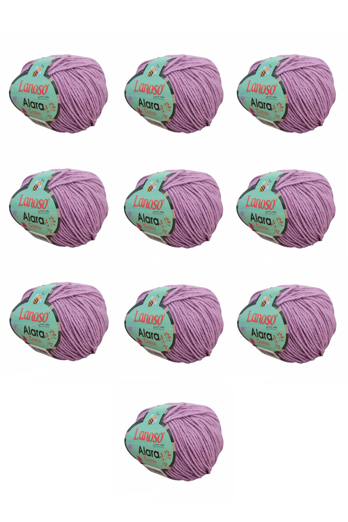 Alara Cotton 10-Pack50 g 140 m Cotton and Acrylic( 978 )Amigurumi and Knitting Yarn