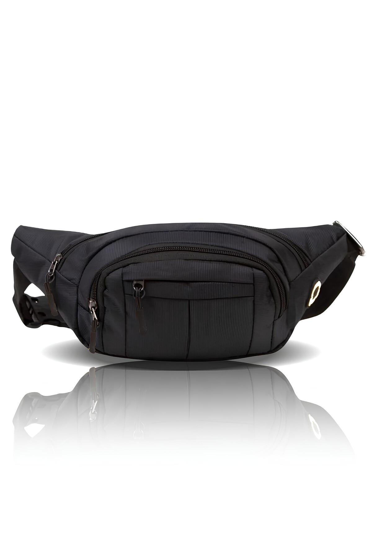 AVCA Siyah Unisex Suya Dayanıklı Çapraz Askılı Omuz Bel Çanta Günlük Yürüyüş Koşu Outdoor Çanta