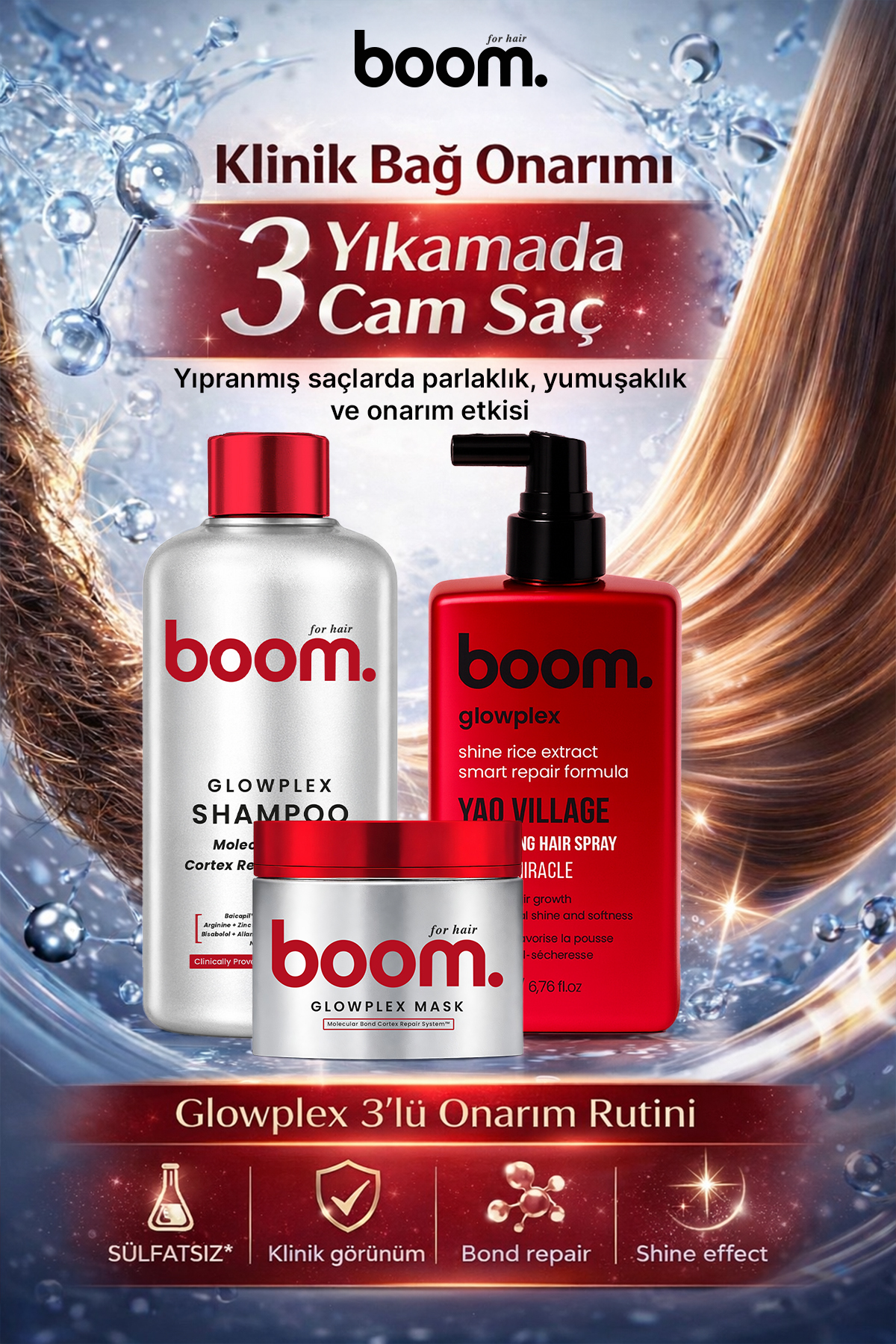 BOOM Glowplex 3'lü Klinik Bağ Onarım Rutini — SU.30.04.114.001