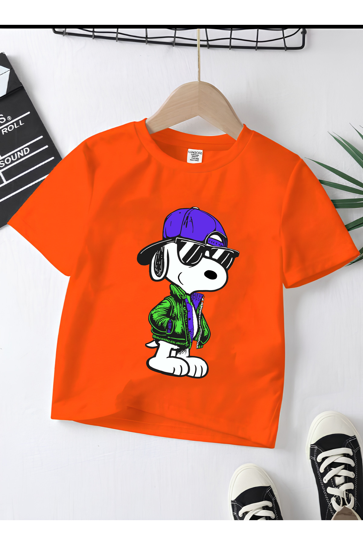 SNOOPY PRINTED 100% COTTON REGULAR MOLD CHILDREN AND YOUNG TSHIRT
