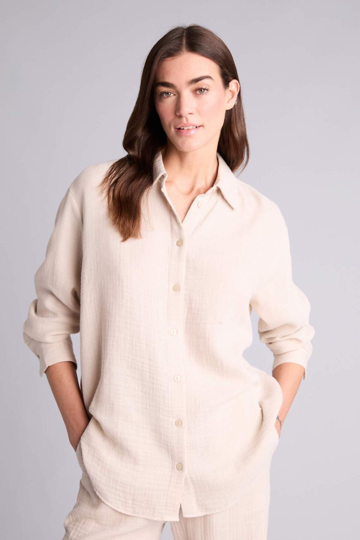 DeFacto Camicia Donna In Cotone Leggero - Traspirante E Morbida, Perfetta Per L'Estate, Taglie EU