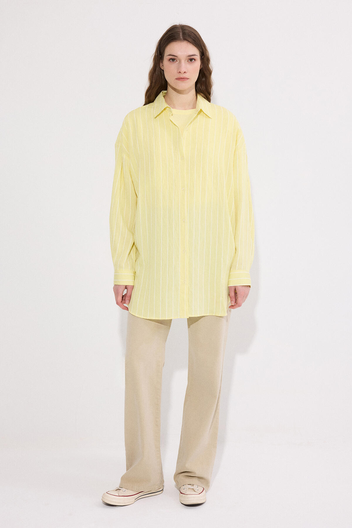 Touche Prive  ÇİZGİLİ VİSKON GÖMLEK - Görsel 4