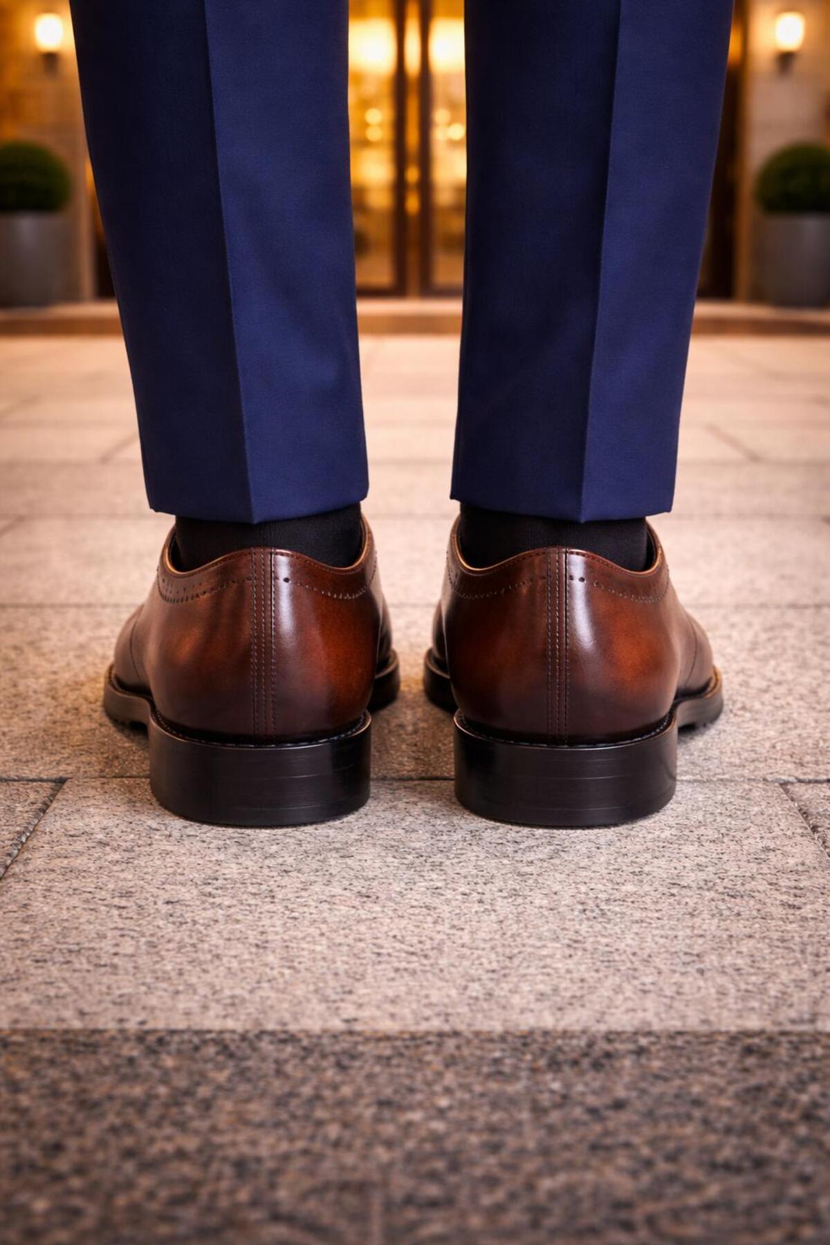 PATRICK CASSA  Erkek Kahve Deri Klasik Bağcıklı Ayakkabı Hafif Rahat Günlük Ofis Kullanım - Görsel 3