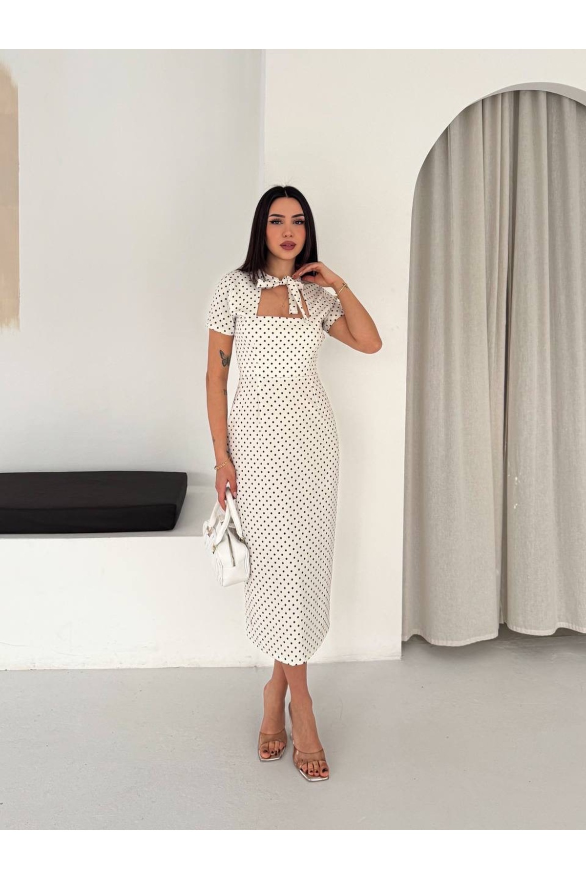 Kiki  Puantiyeli elbise - Görsel 3