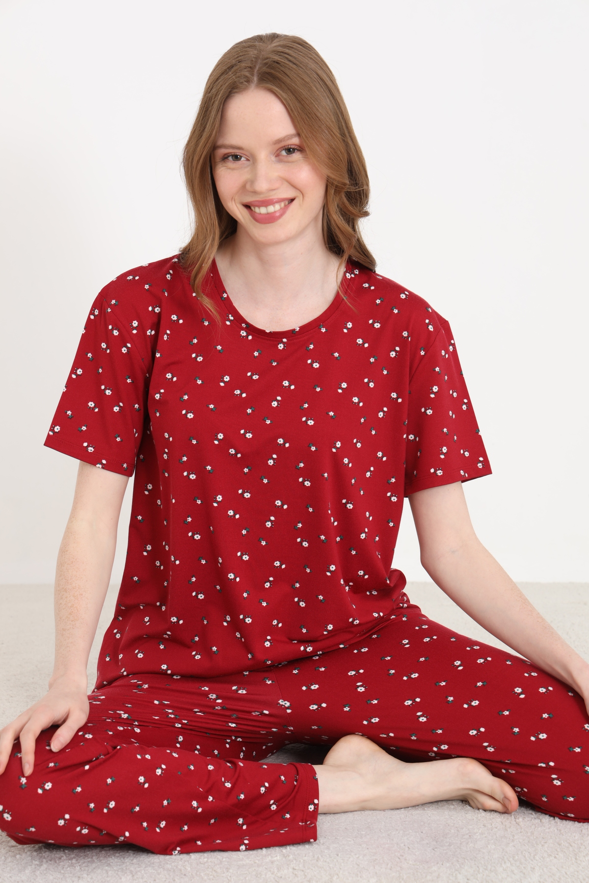 Bamboo Knitted Patterned Women's Pajamas Set