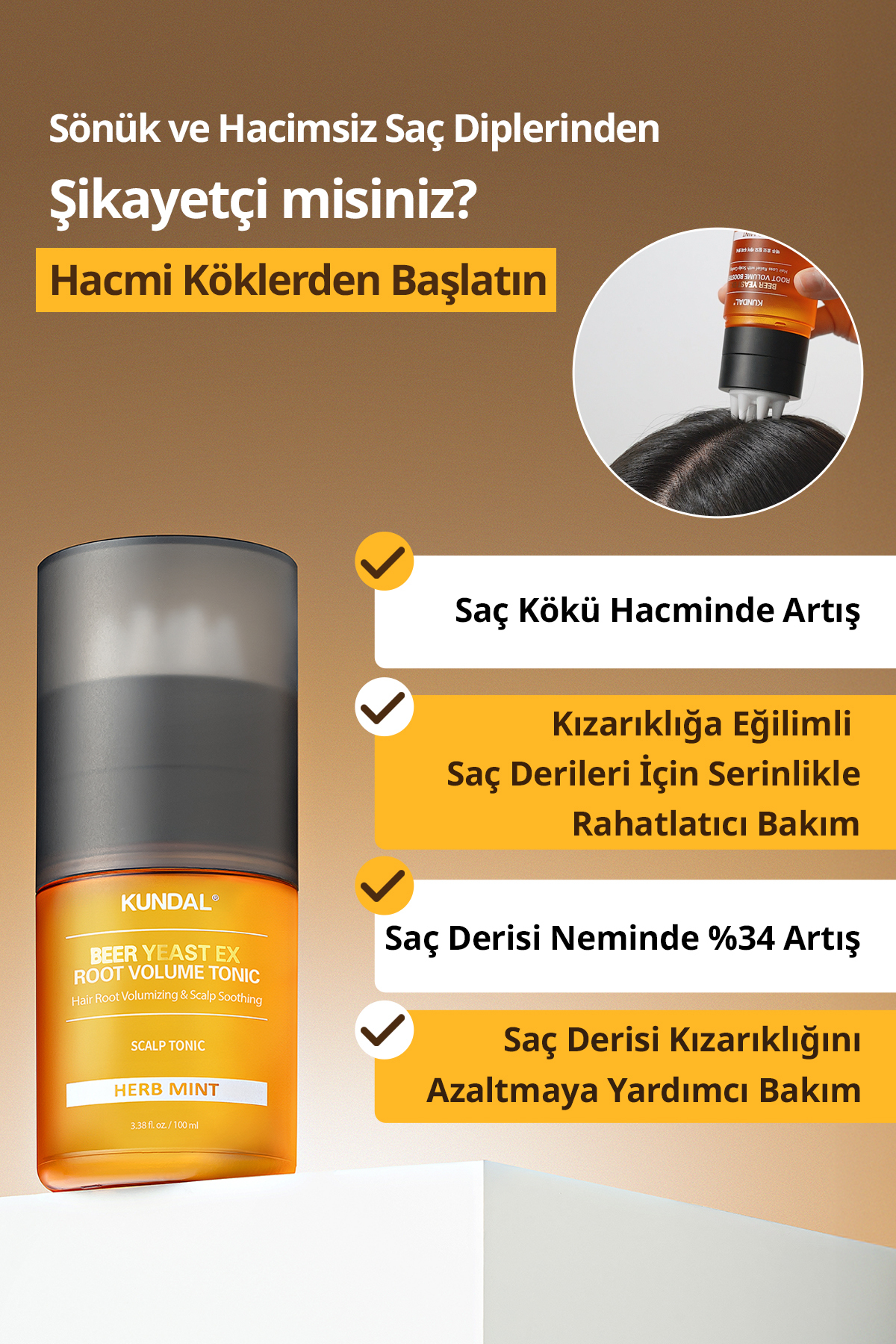Saç Dökülmesi Karşıtı Ferahlatan Köklere Hacim Sunan Tonik Beer Yeast Extra Root Volume Tonic — 9233 — تصویر 3 از 9