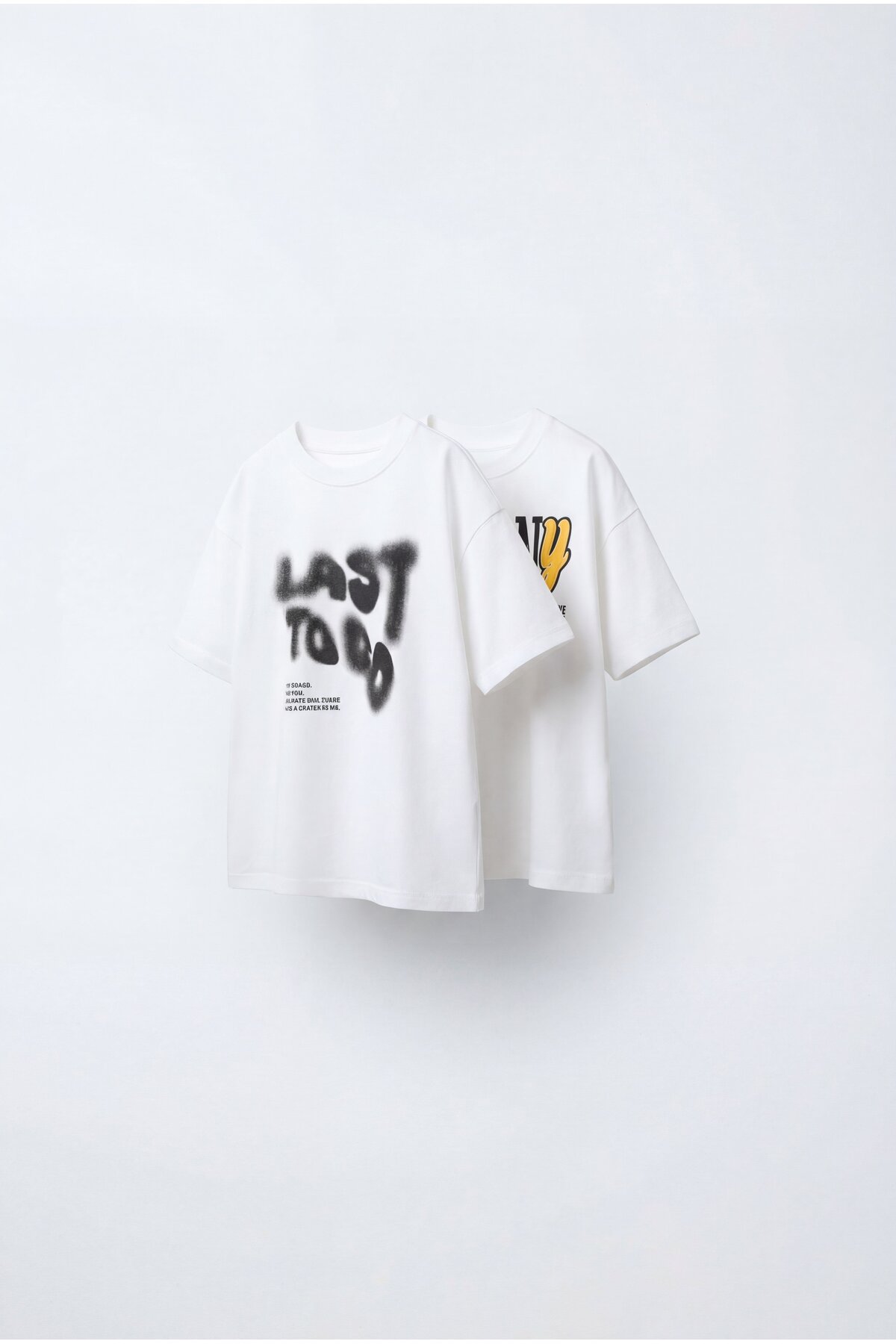 Magu Unisex Kids' Cotton White T-Shirt Set of 2 - with Print Detail