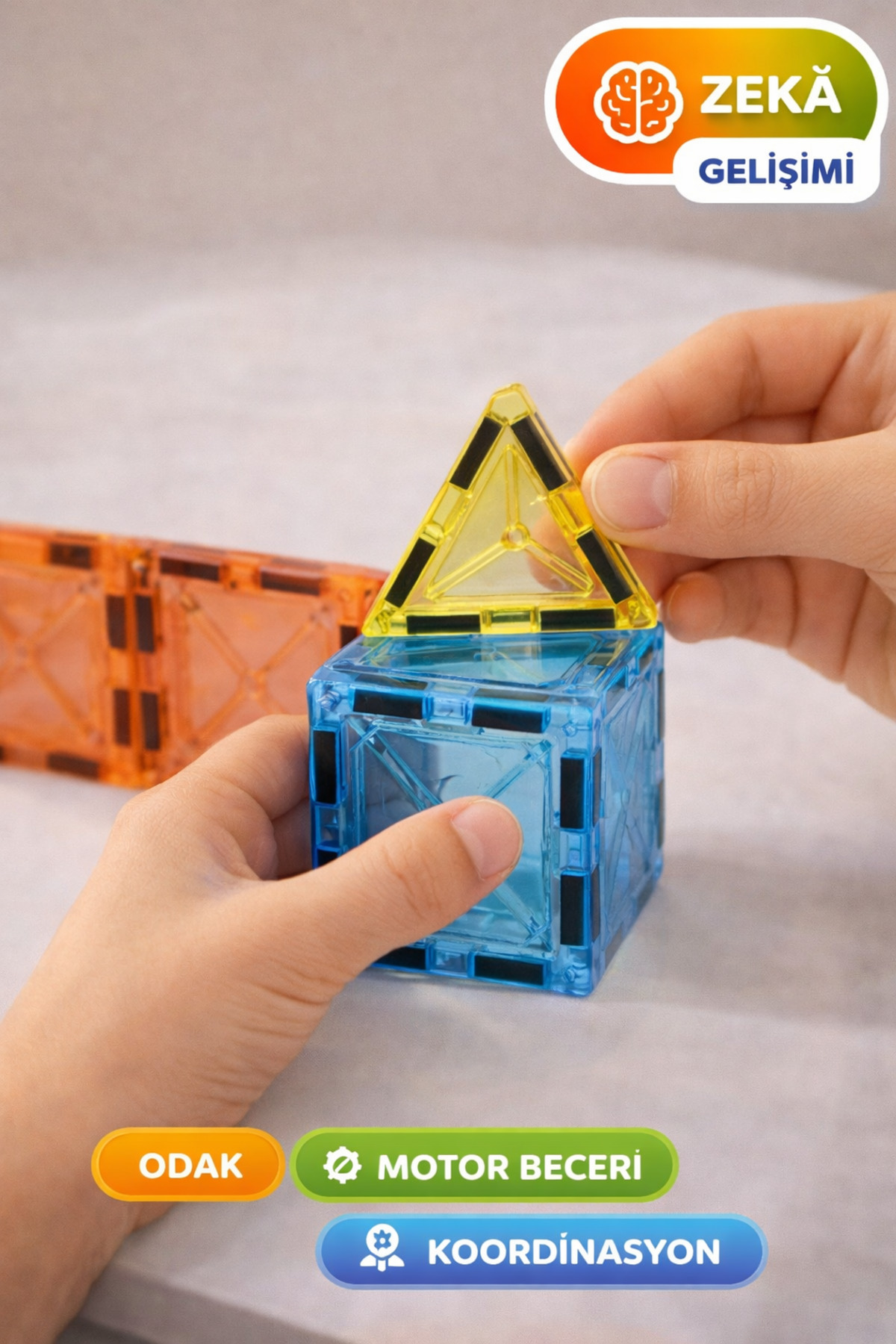 TOYFEST 43 Parça Manyetik Blok Seti – Eğitici Zeka Oyunu, Renkli 3D Yapı Oyuncağı 3+ Yaş I 5.5 cm fotoğrafı 4 (önizleme)