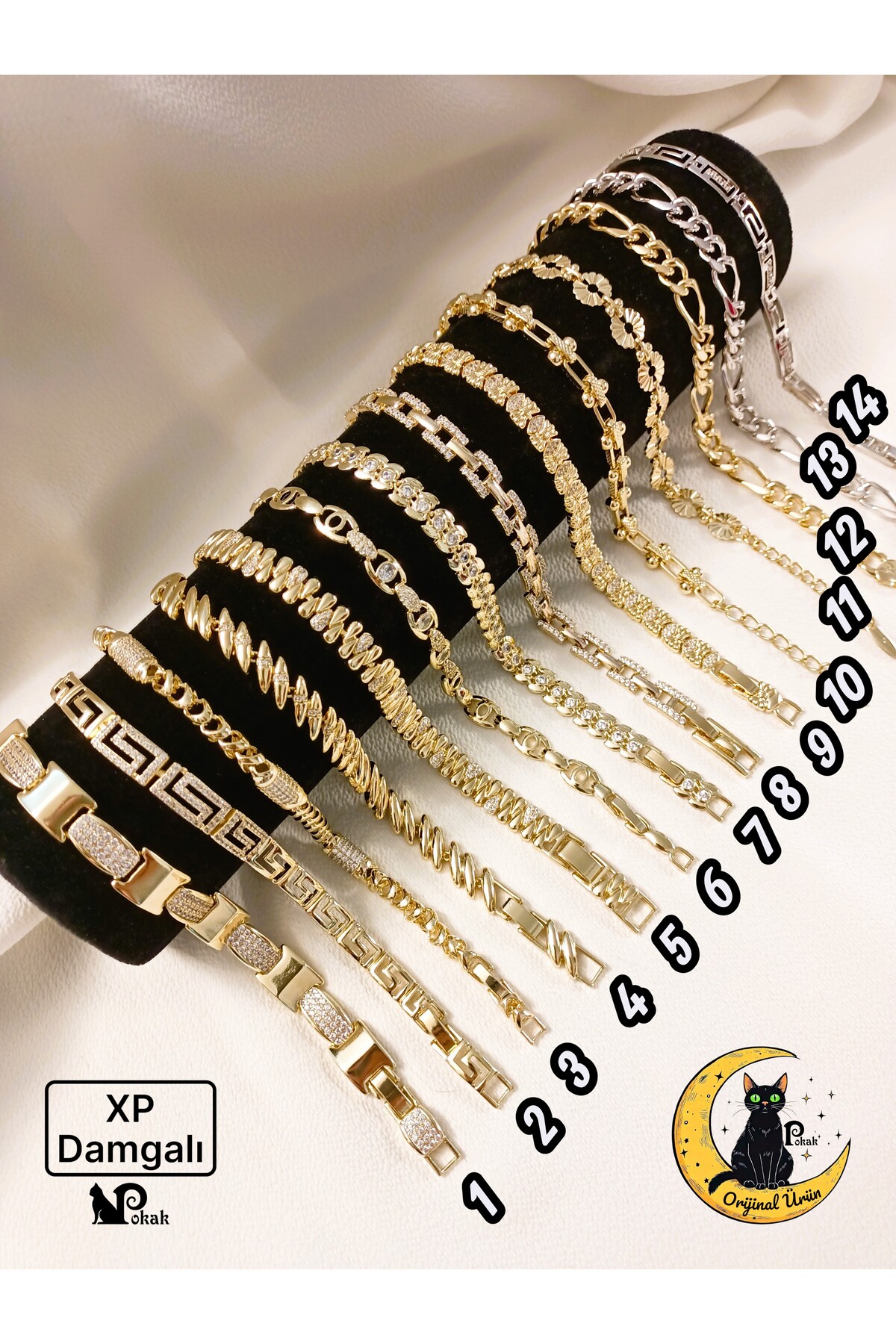 XUPING JEWELRY POKAK Xuping 14K Altın Kaplama Kuyumcu İşçiliği Vip Bileklik-ADET FİYATTIR