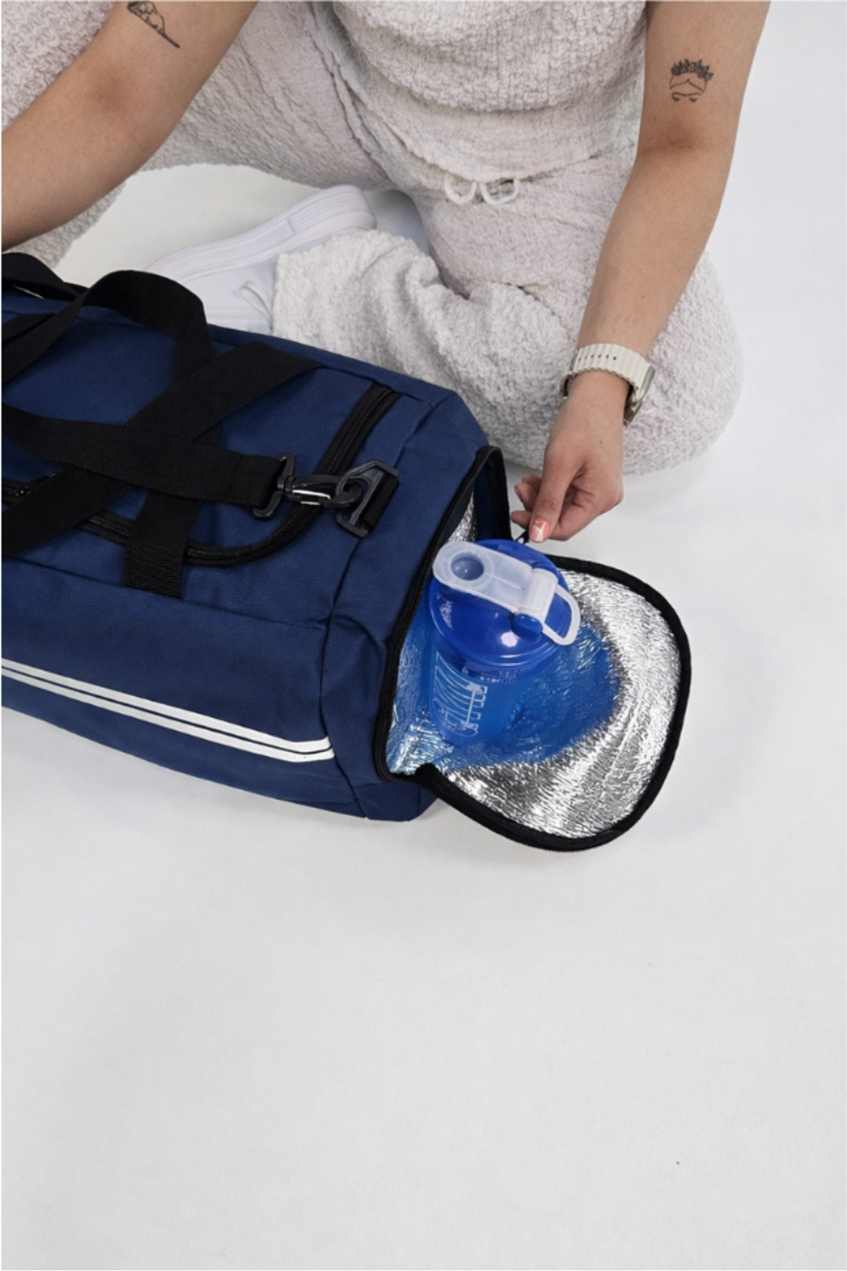 woys  Lacivert Renk Ayakkabı ve Termal Bölmeli Spor Çantası - Görsel 5